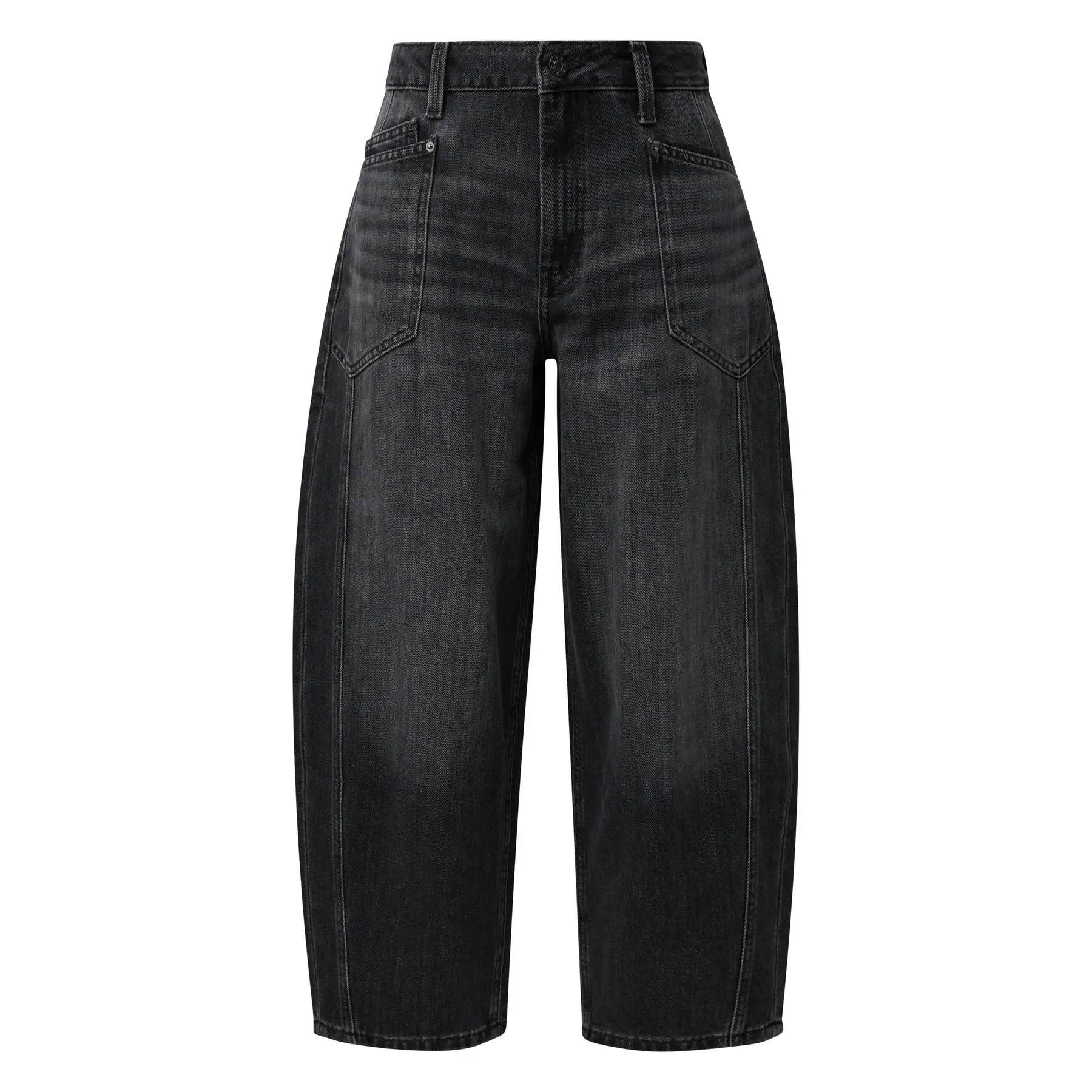 Jeans Relaxed Fit vita alta gamba a barile donna