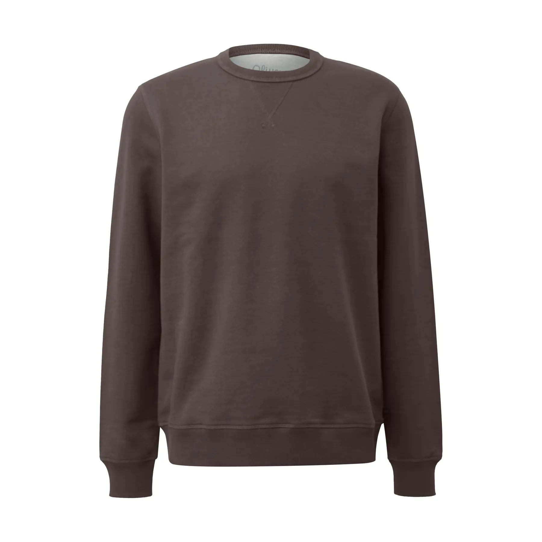 s.Oliver - male - Sweatshirt met driehoekig inzetstuk en geribde boorden