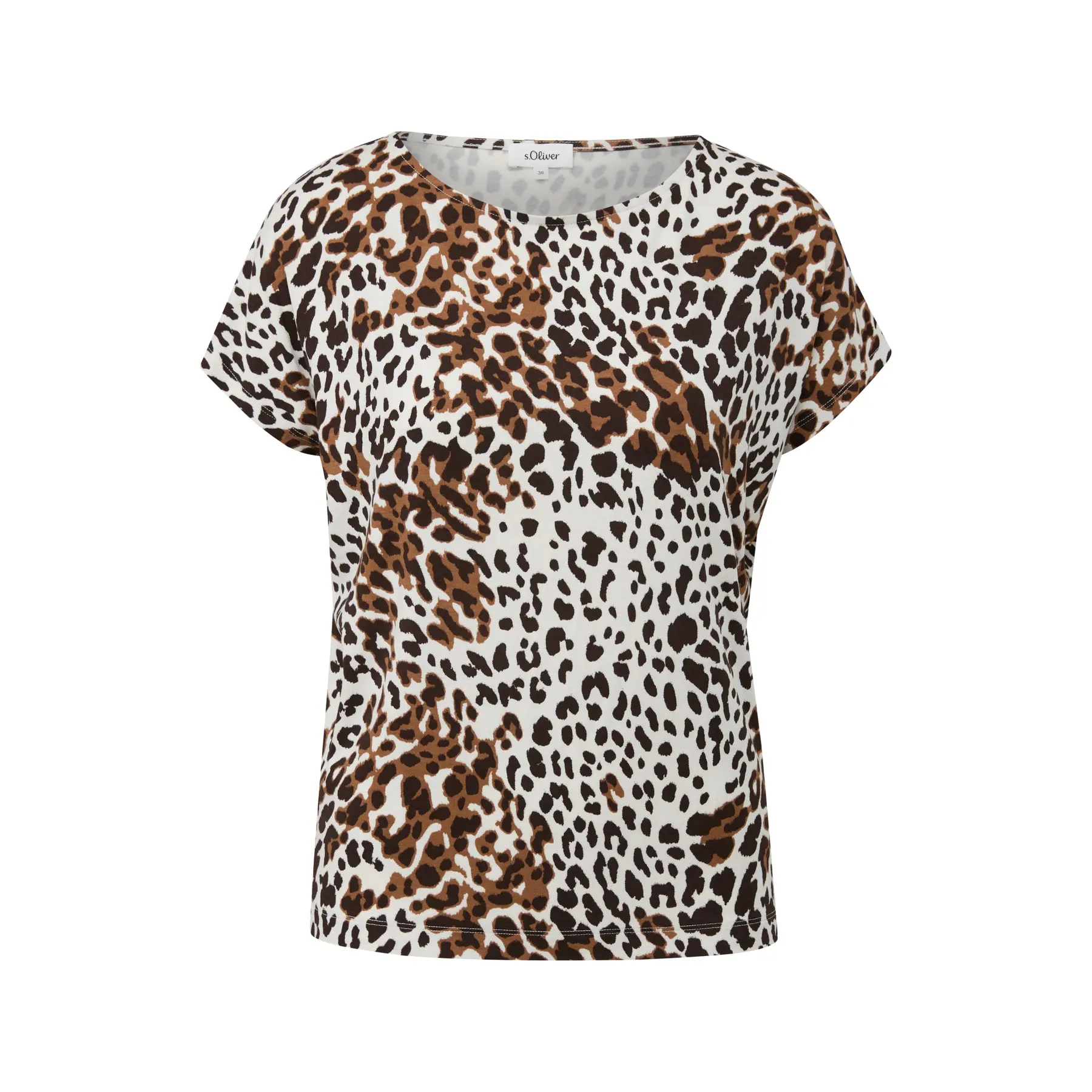 T-shirt fluido con stampa leopardata donna