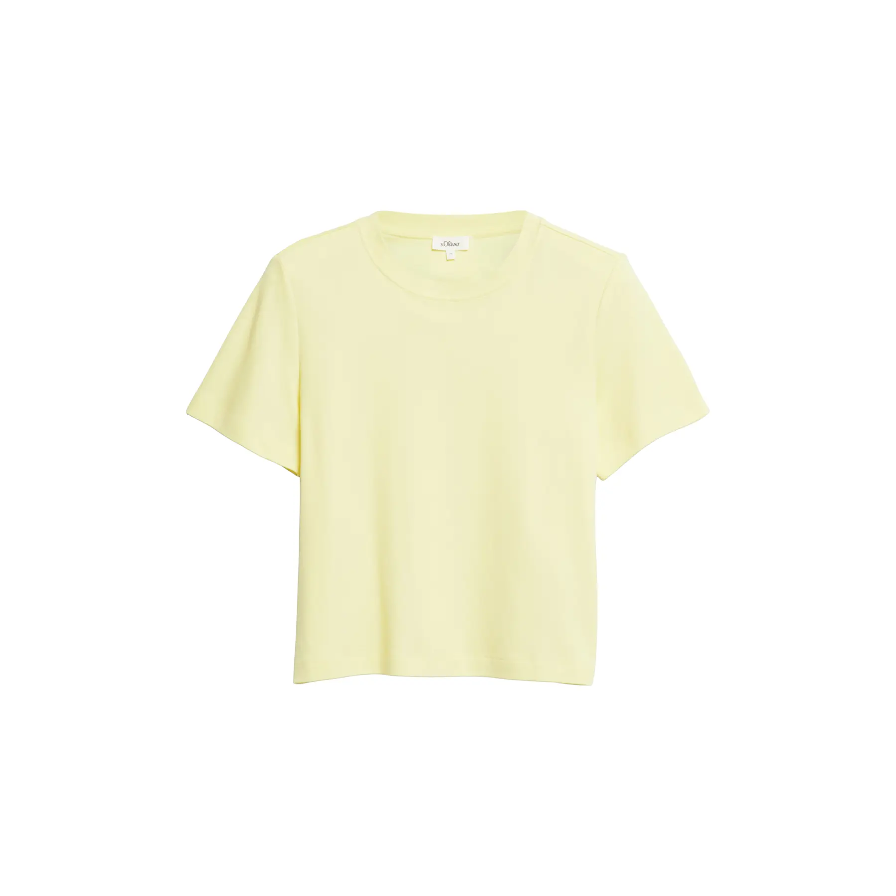 T-Shirt mit Rippeneinsatz gerade geschnitten gelb Damen s.Oliver