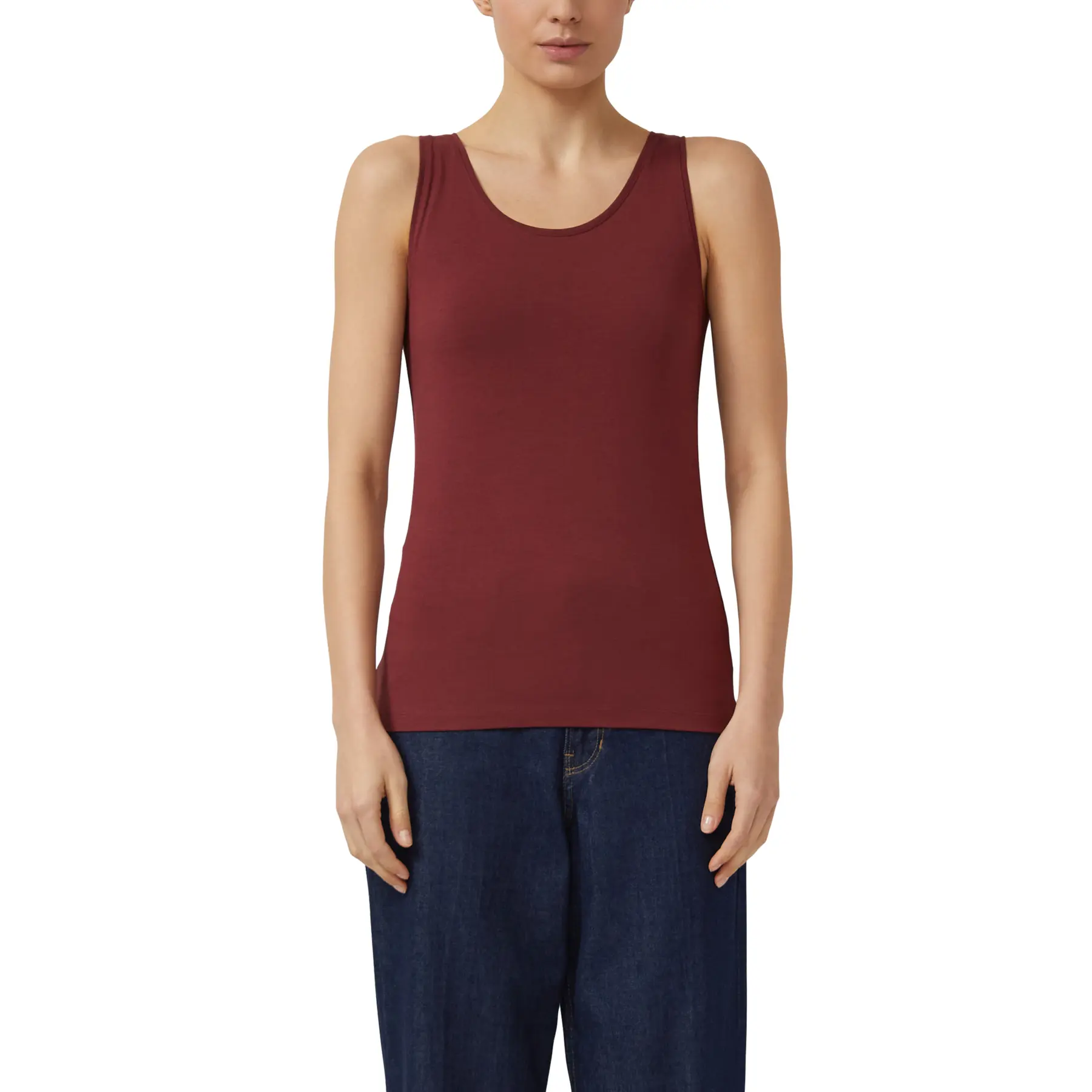 Ärmelloses einfarbiges T-Shirt Damen s.Oliver