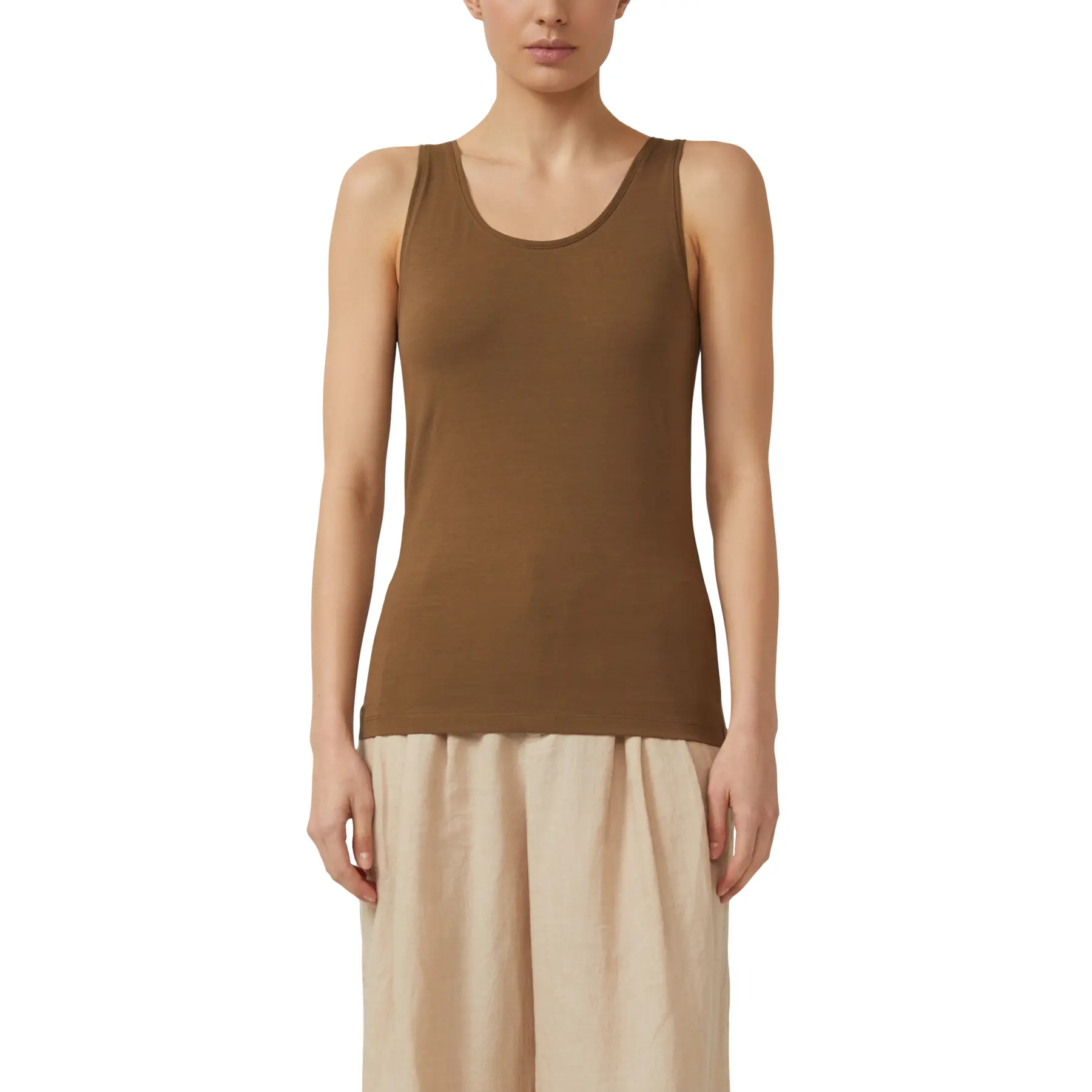 Ärmelloses einfarbiges T-Shirt Damen s.Oliver