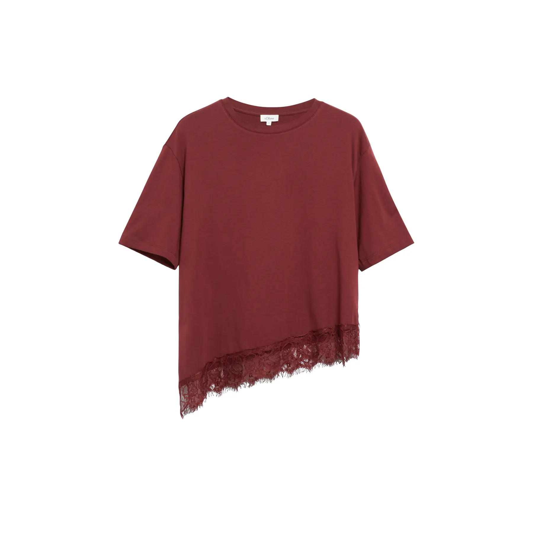 T-Shirt mit asymmetrischem Spitze Saum Damen s.Oliver
