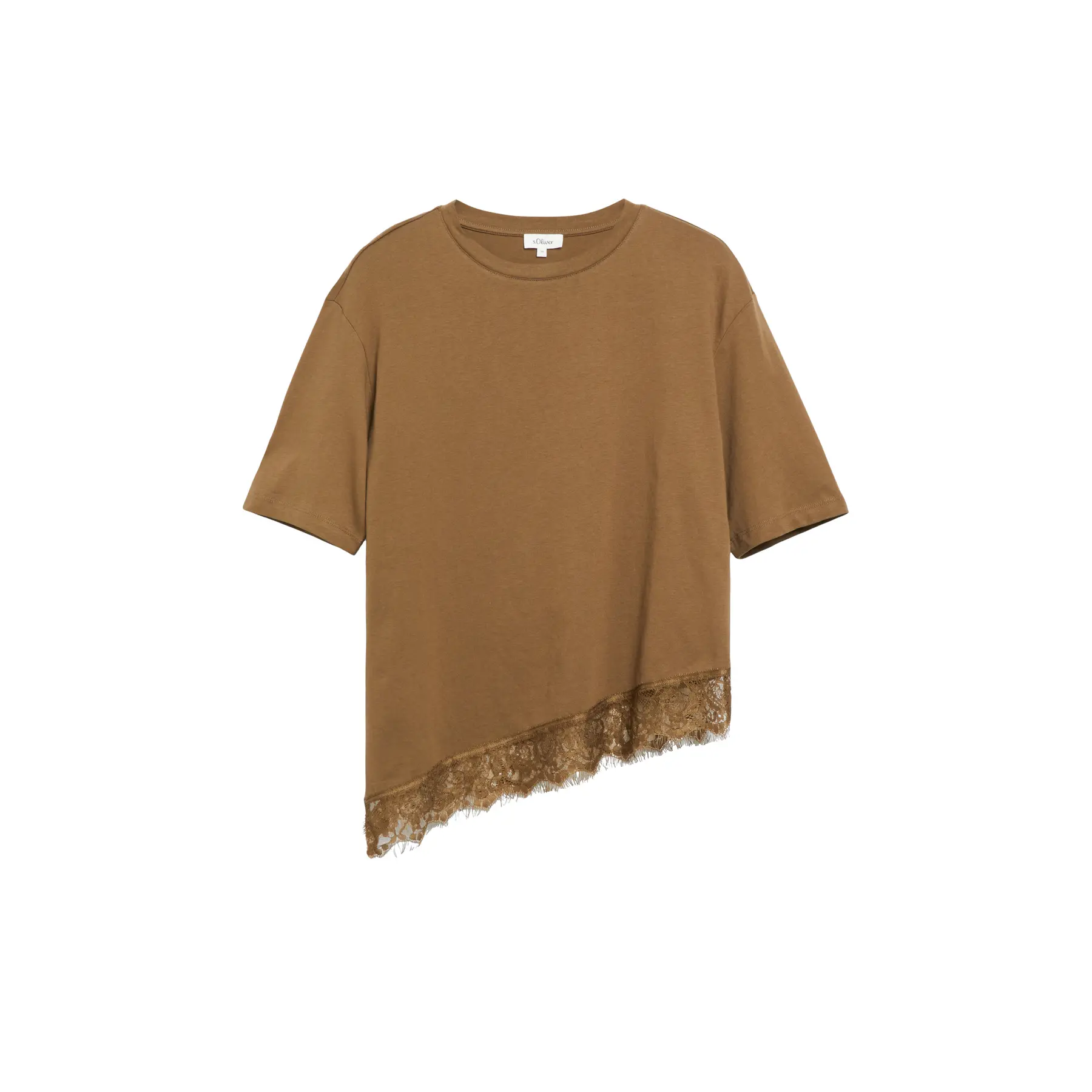 T-Shirt mit asymmetrischem Spitze Saum Damen s.Oliver
