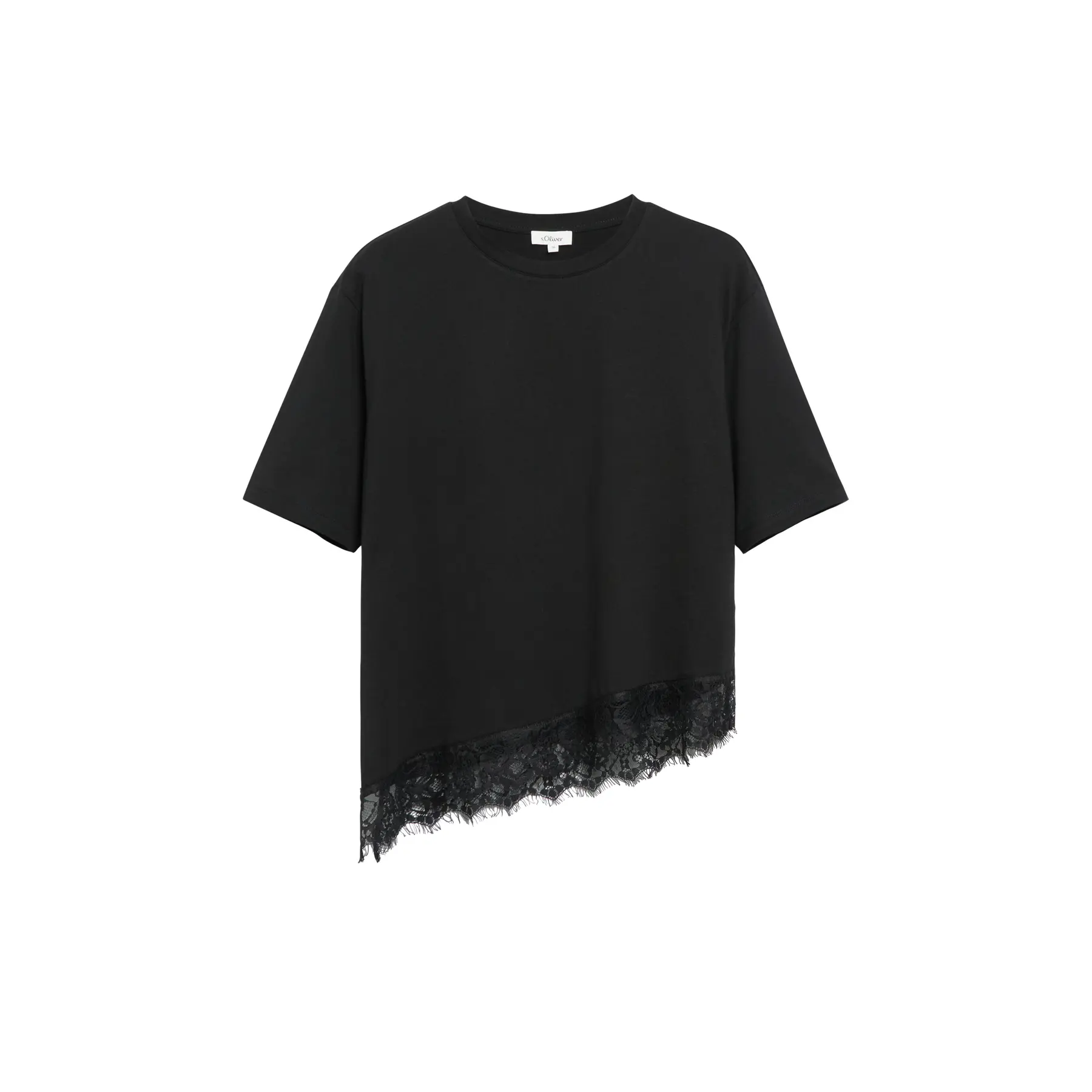 T-Shirt mit asymmetrischem Spitze Saum Damen s.Oliver