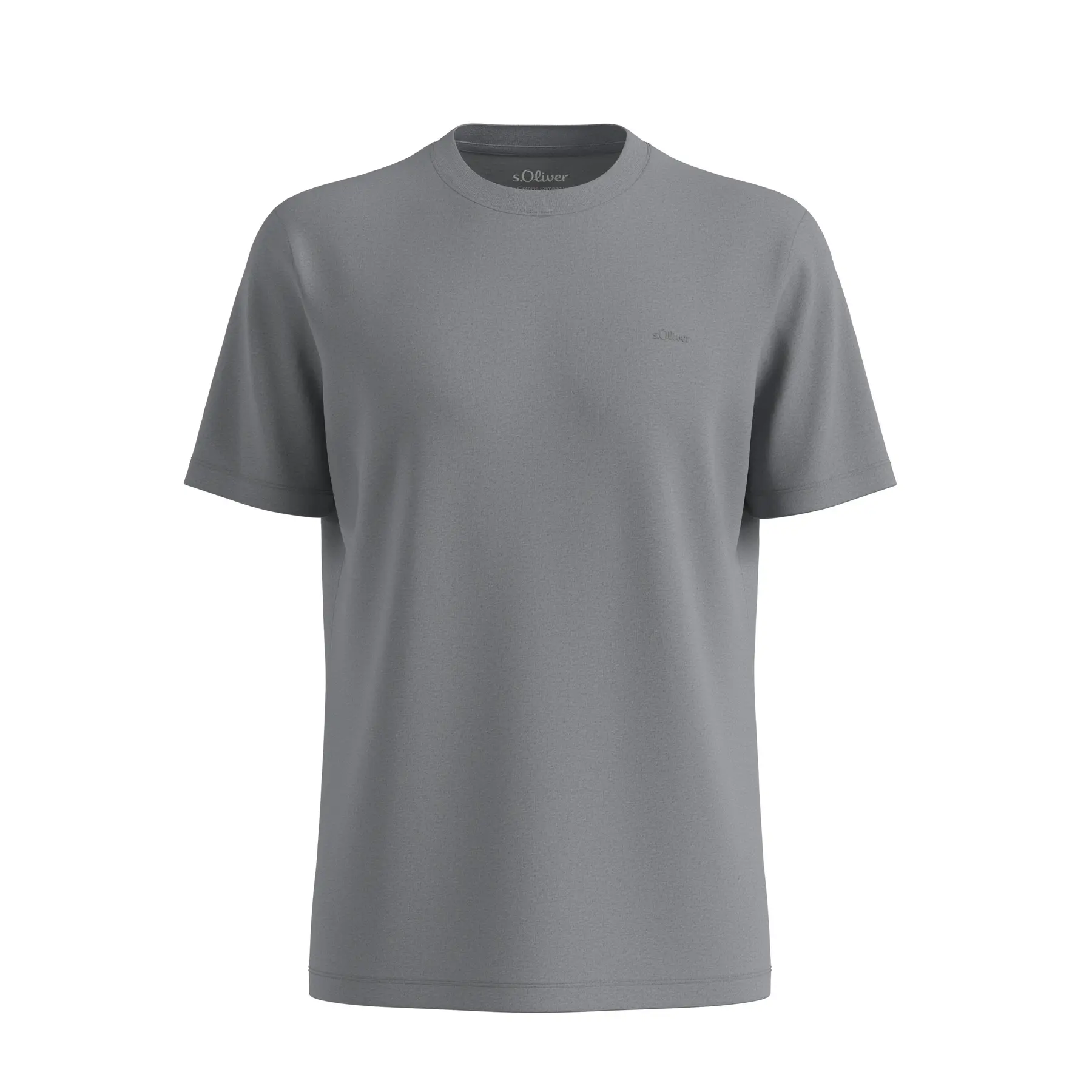 s.Oliver - male - Katoenen T-shirt met logo-opdruk