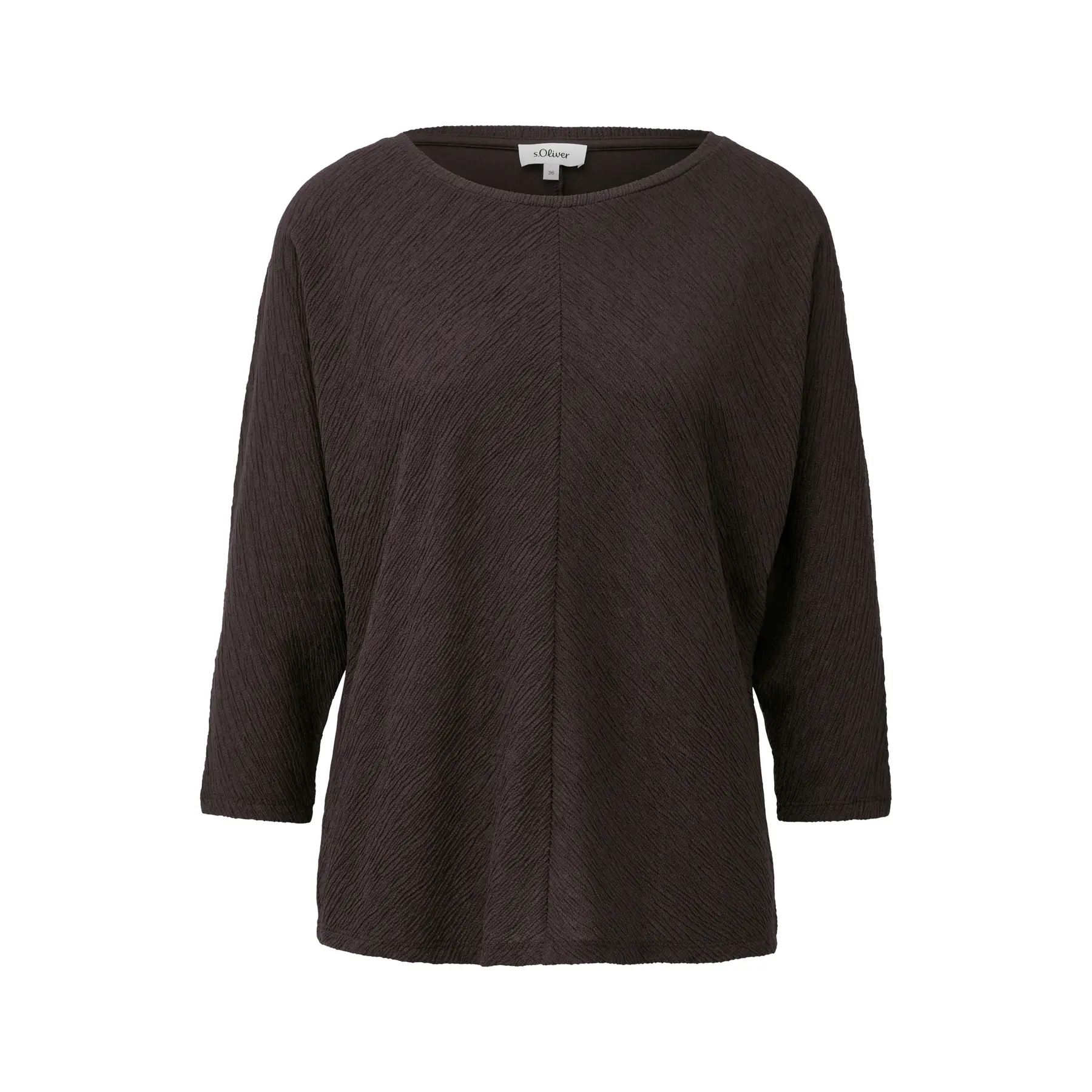 T-shirt con scollatura a barca e maniche a pipistrello 3/4 donna