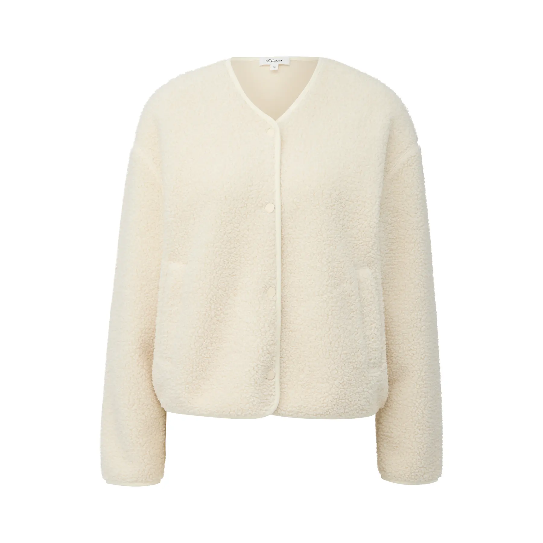 Felpa Relaxed Fit con scollo a V e patta con bottoni donna