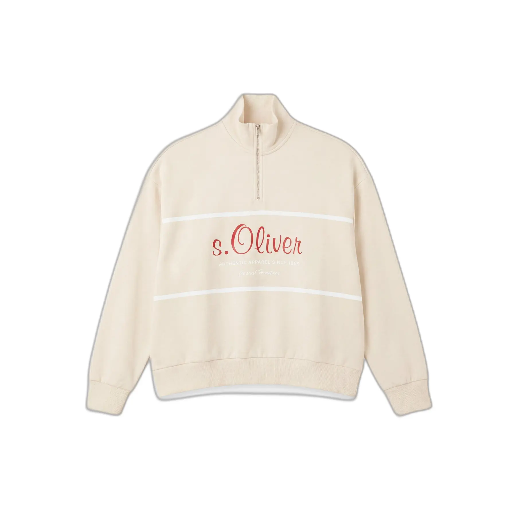 Felpa con zip e logo donna