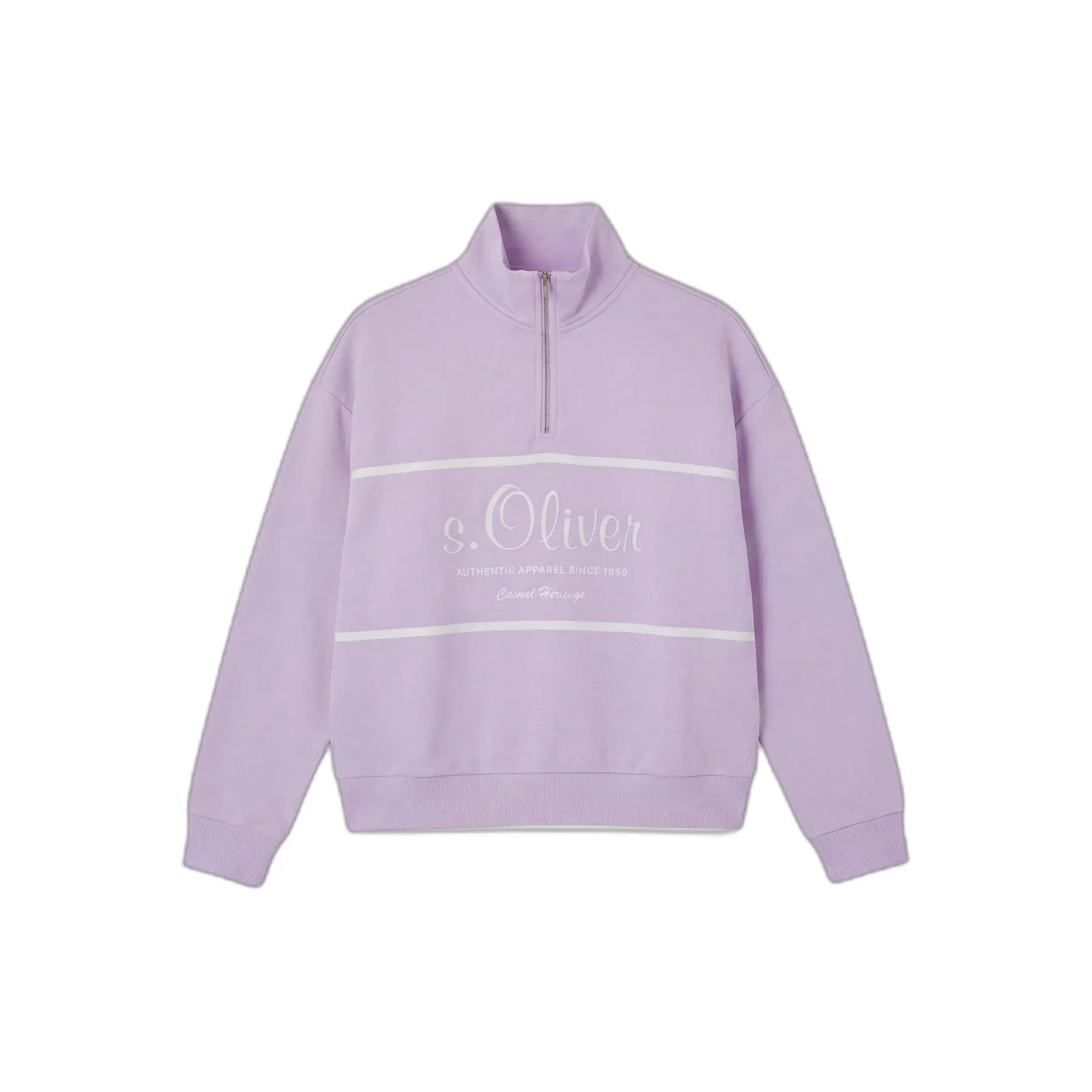 Felpa con zip e logo donna