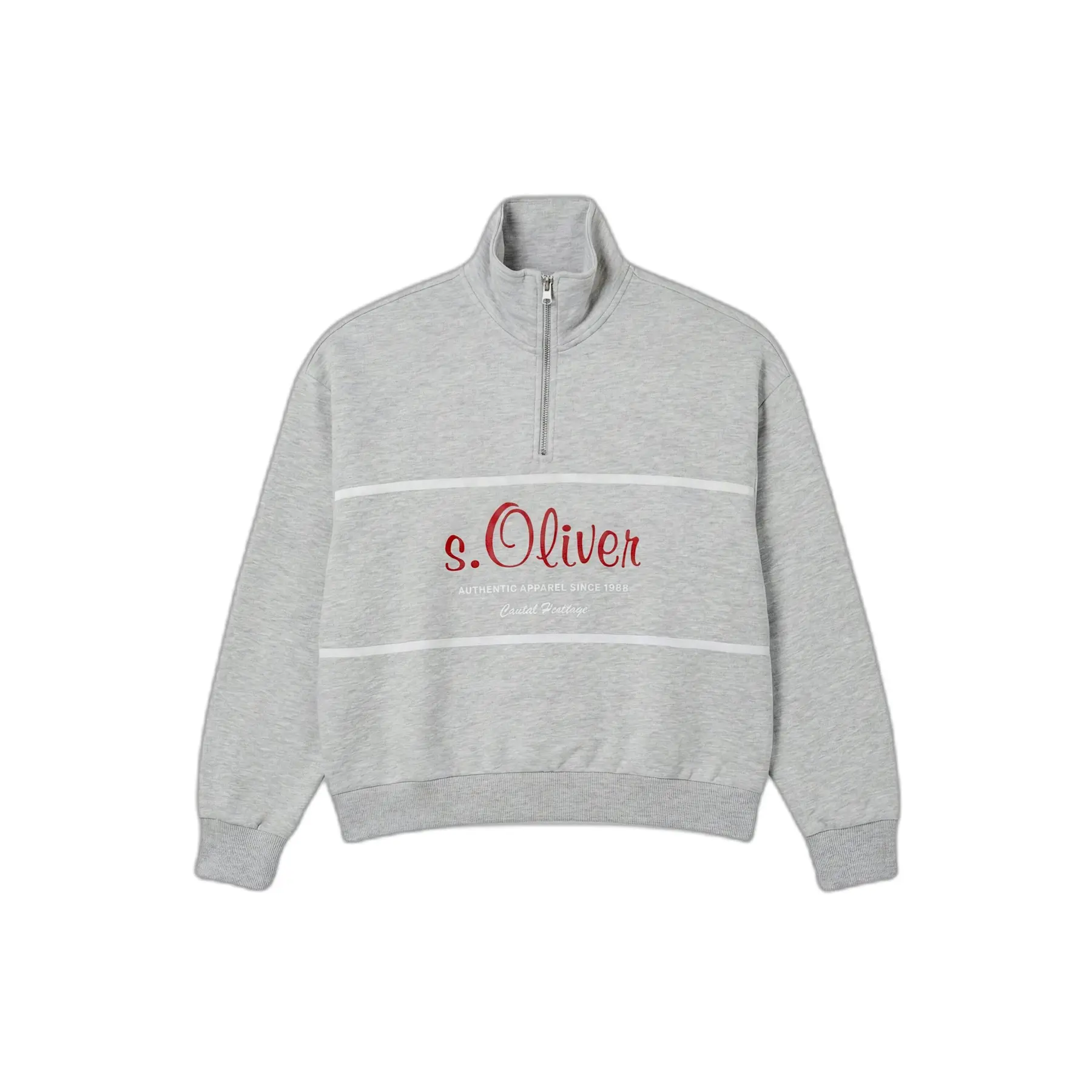 Felpa con zip e logo donna
