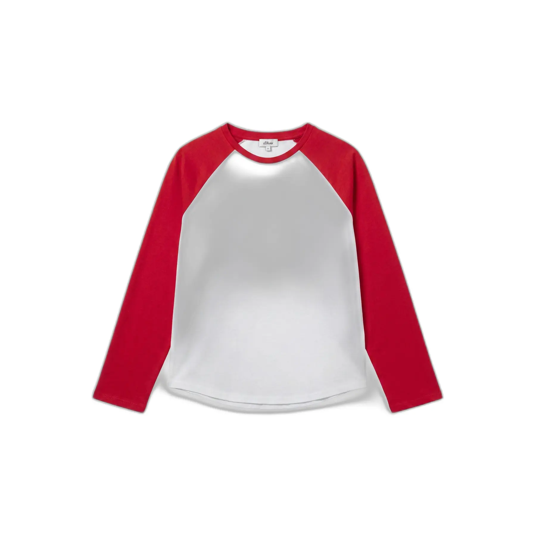 T-shirt regular a maniche lunghe raglan con maniche a contrasto e patch logo donna