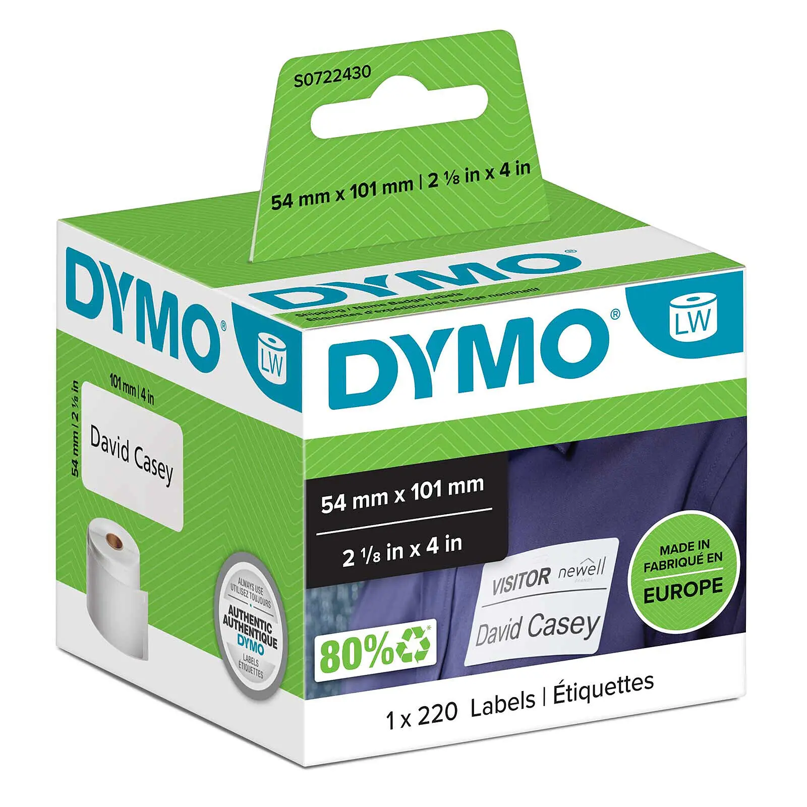Rolle mit 220 Haftetiketten Dymo LabelWriter