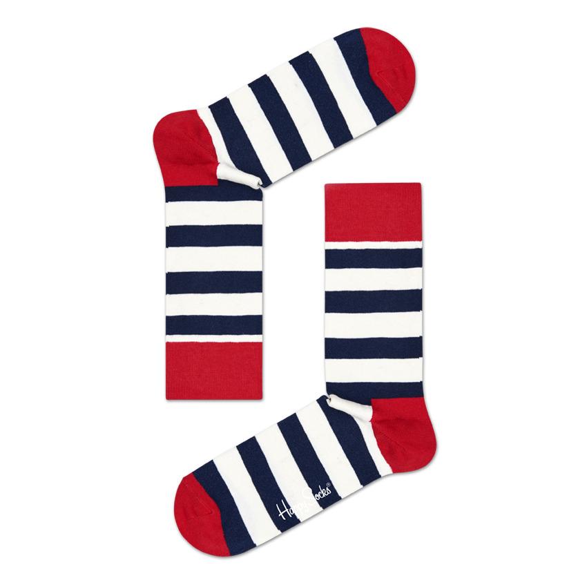 7340071127927 - Navy Rote Baumwollsocken Stripe Design | 7340071127927