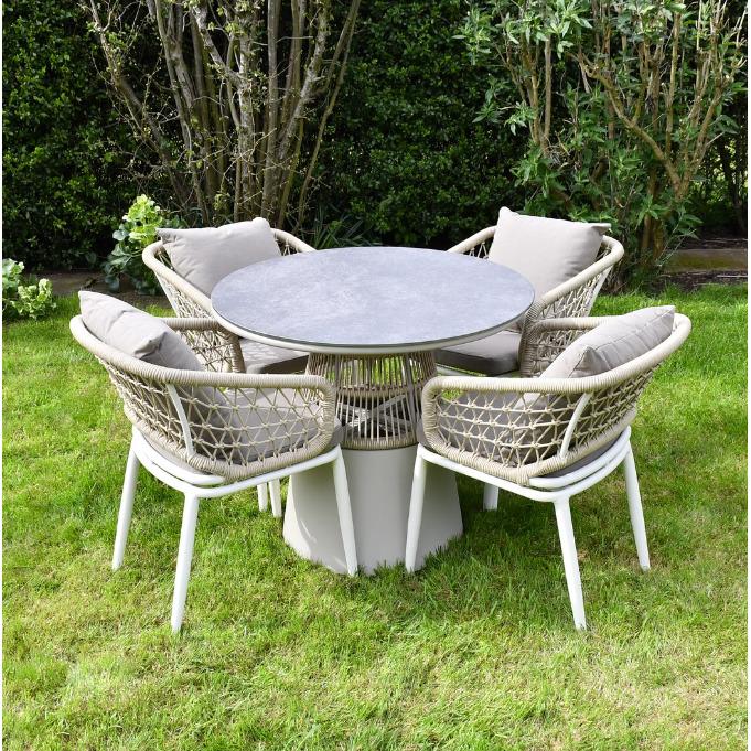 5060160349468 - Gartenmöbelset mit 4 Stühlen und Tisch Deluxe