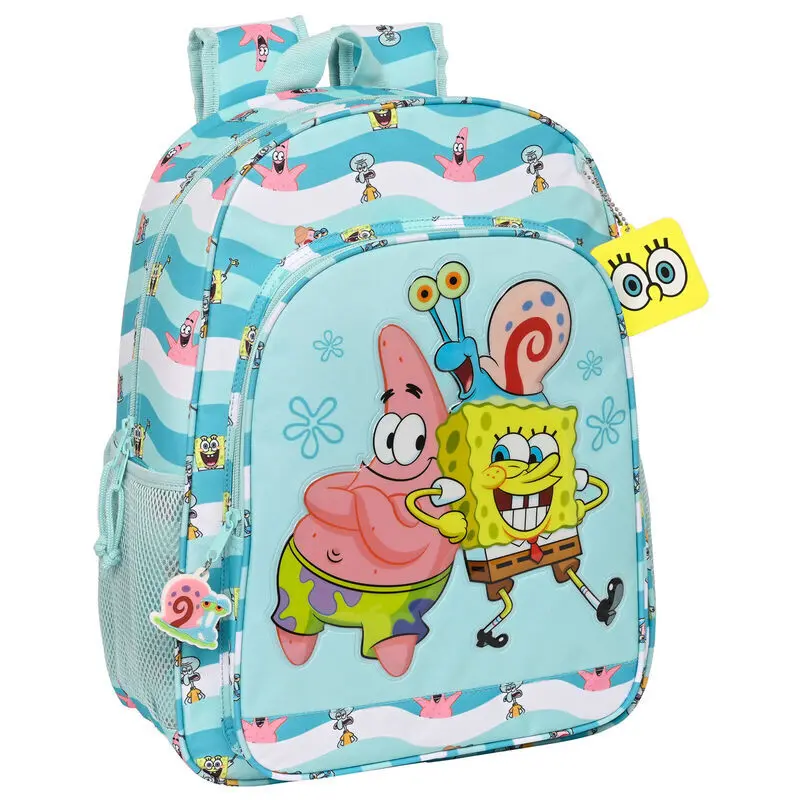 8412688483594 - - Schulrucksack Stay positive Blau Weiß (33 x 42 x 14 cm)