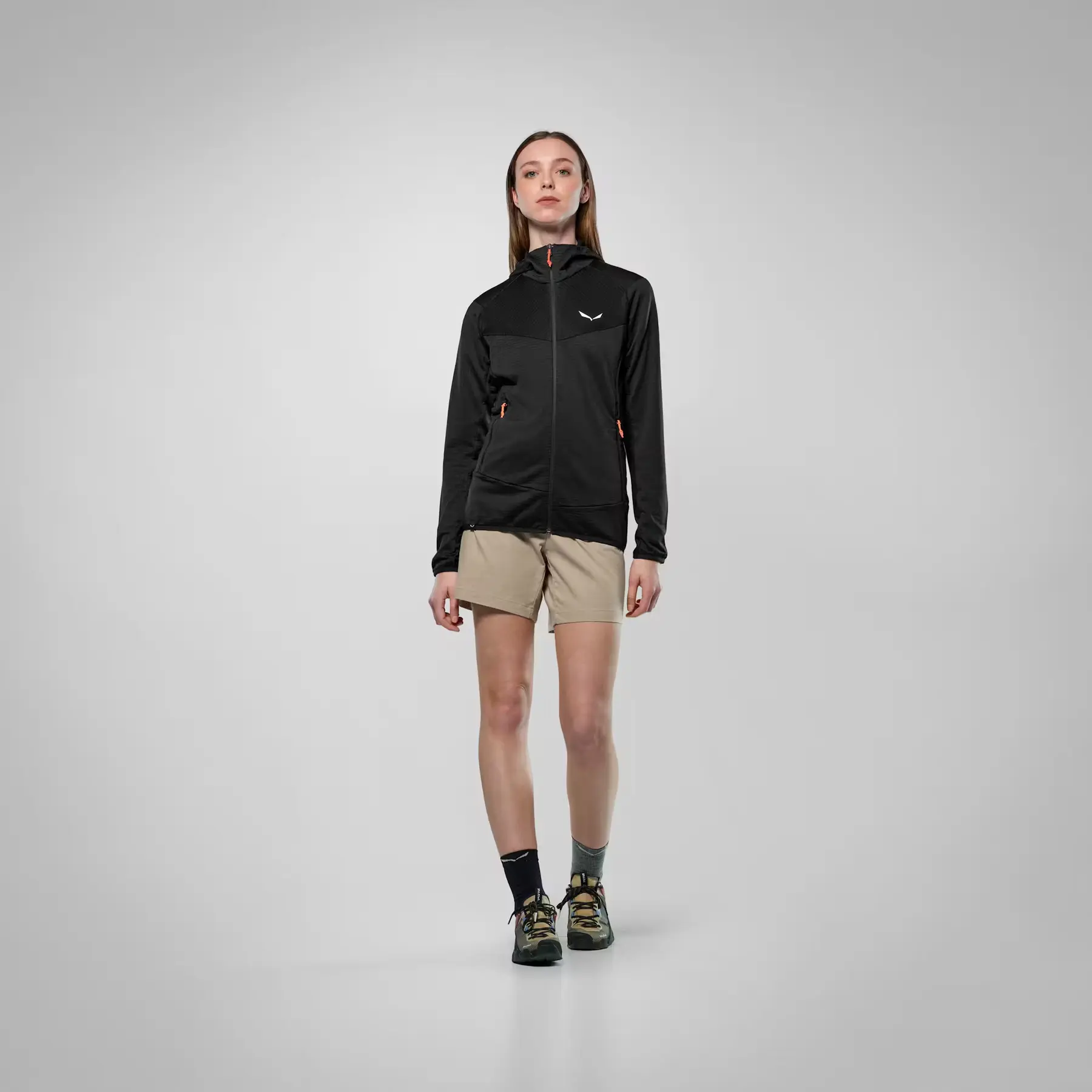 Salewa Women's Noir Zip-Up Hooded Hiking Jacket Puez Altavia