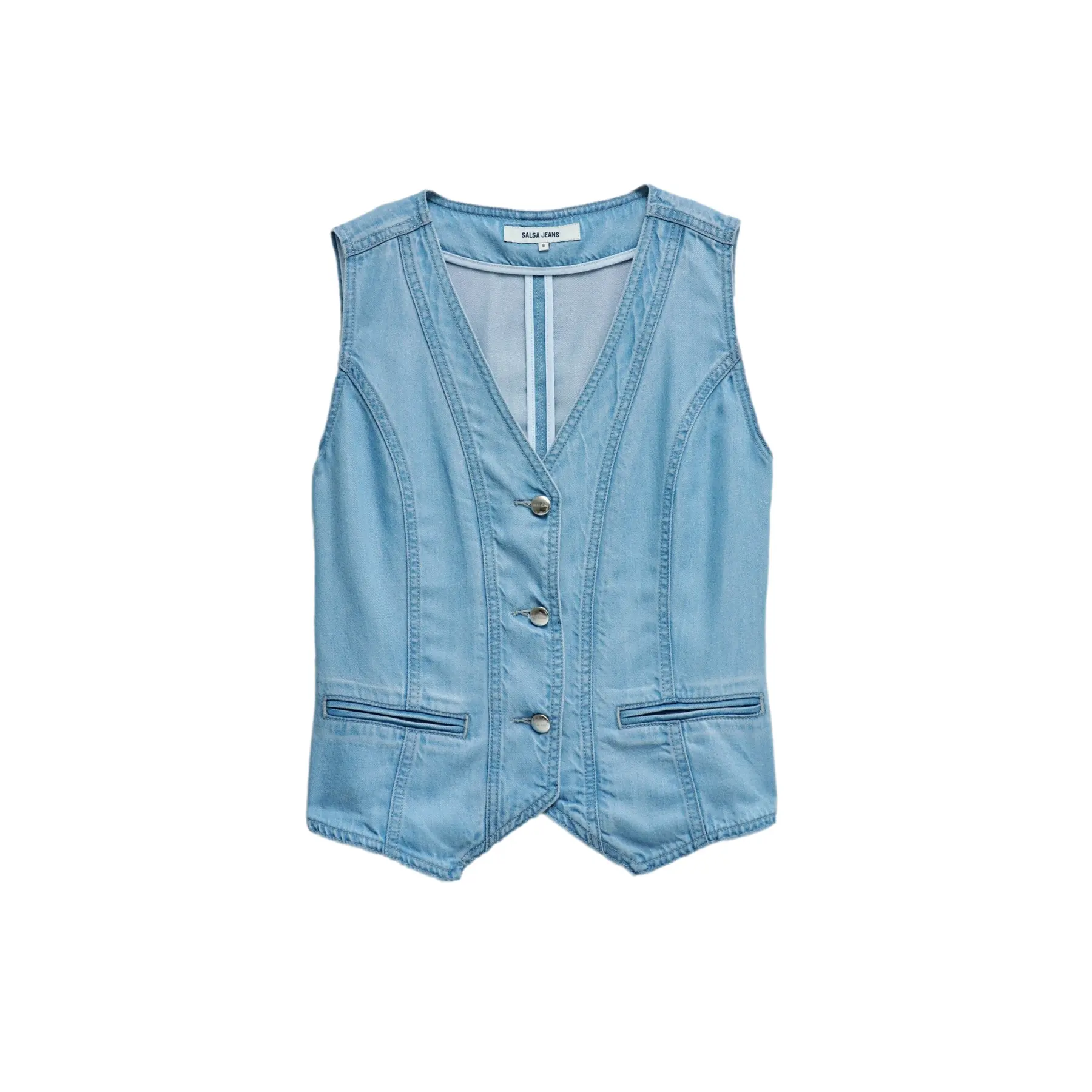 Giacca di jeans senza maniche da donna