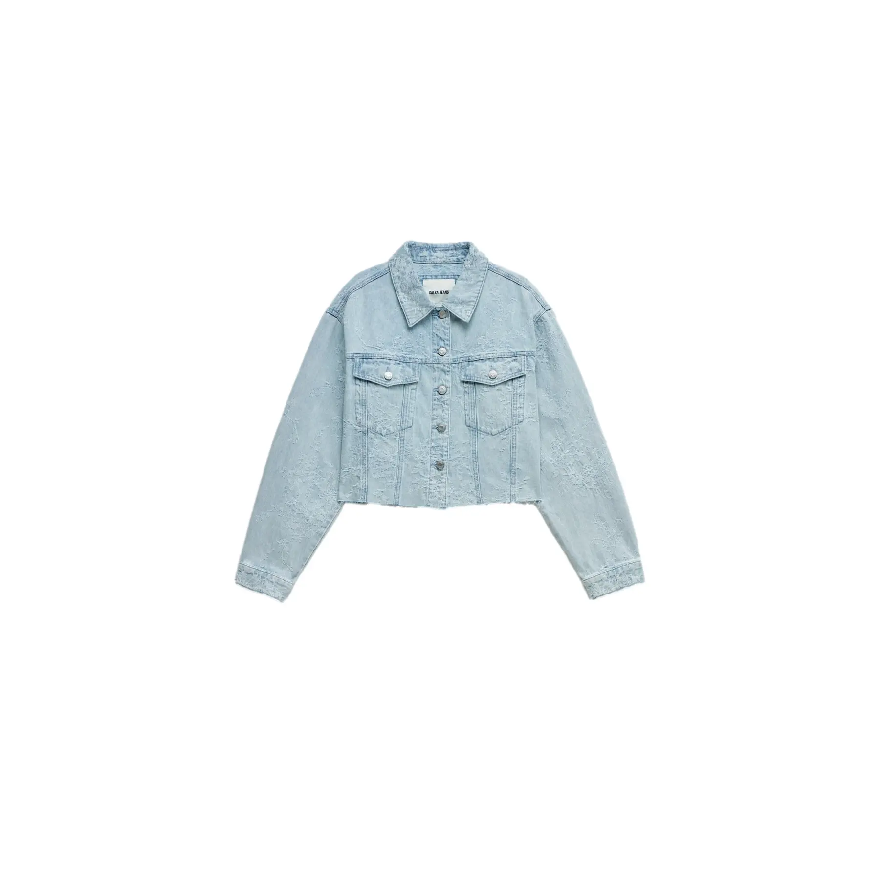 Giacca di jeans con jacquard donna