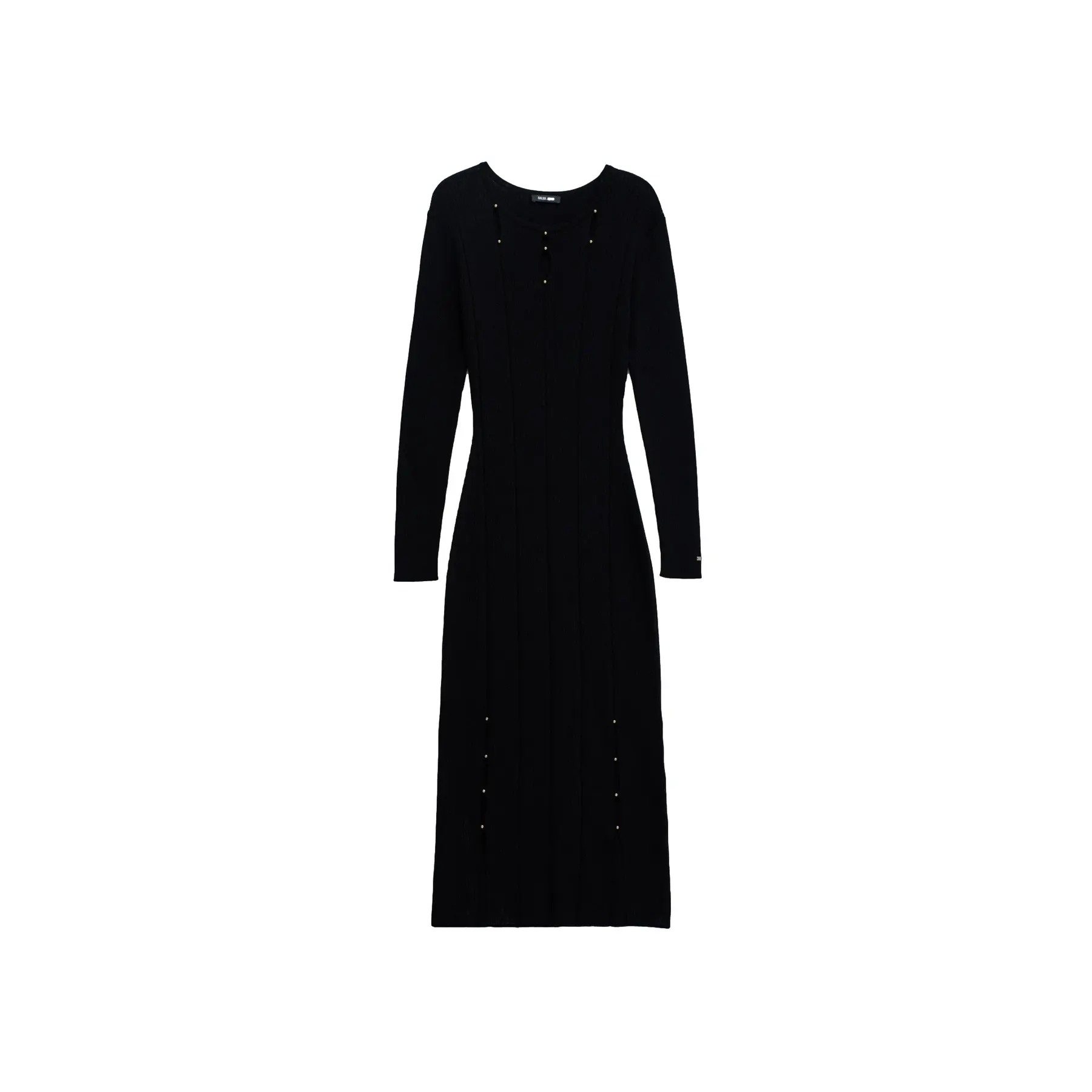 Abito in maglia a coste maniche lunghe donna