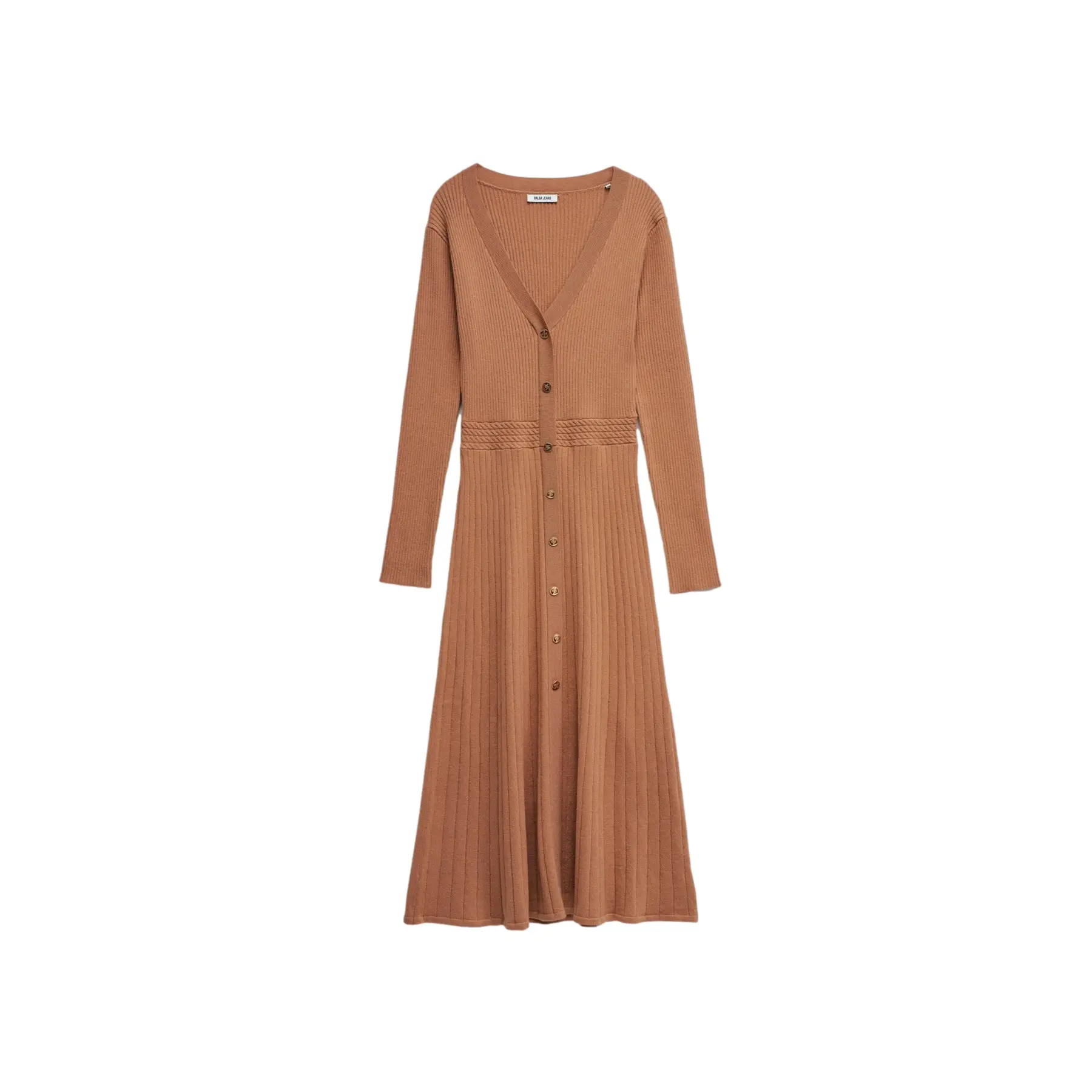 Robe pull in maglia a coste donna