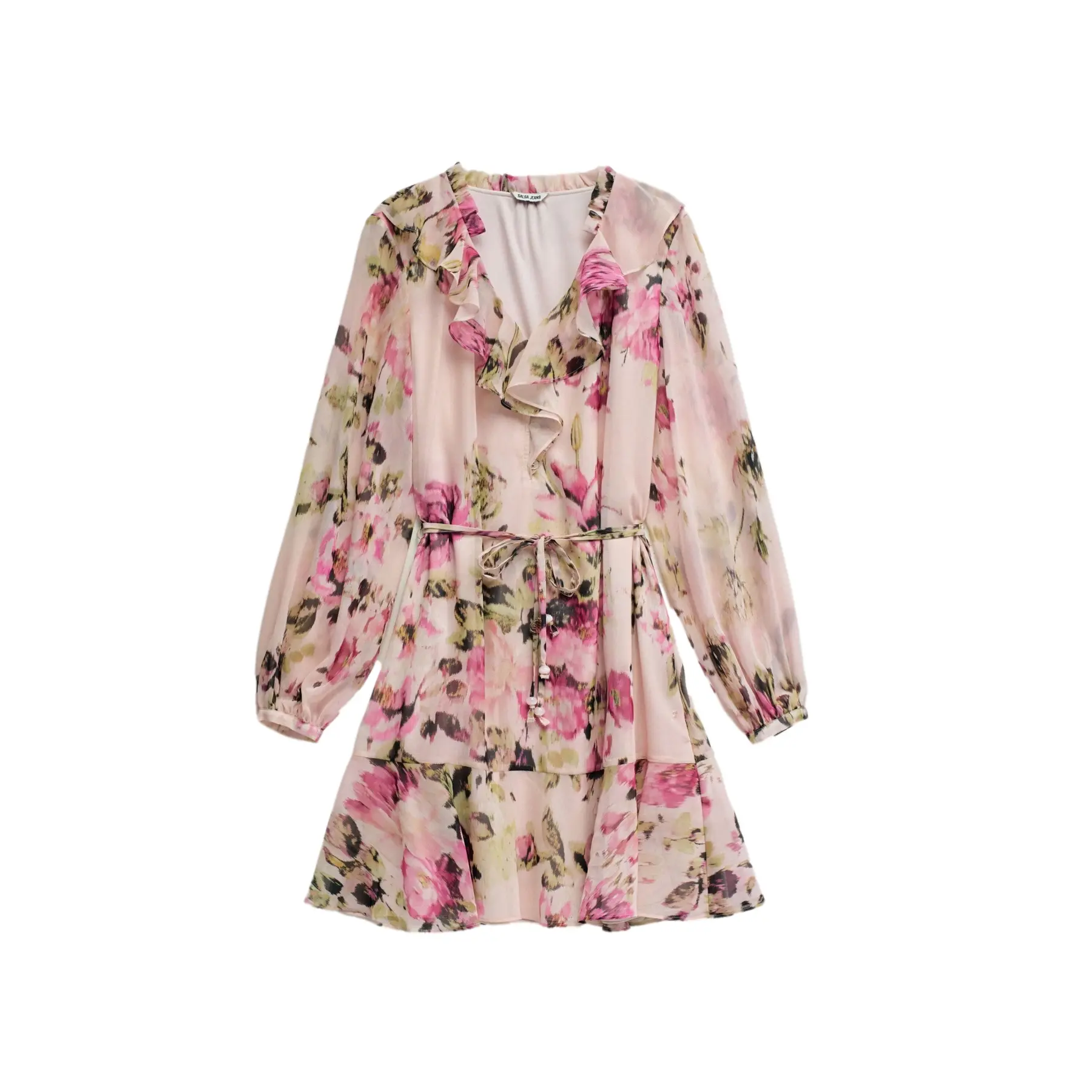 Robe a fantasia floreale maniche lunghe donna