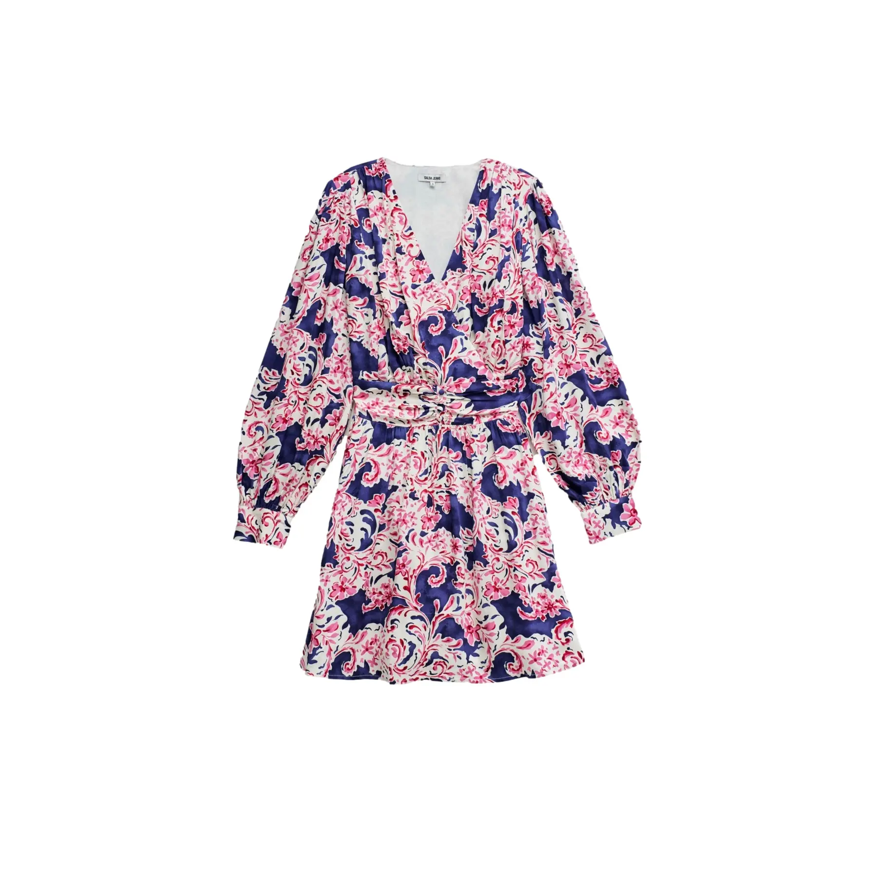 Salsa Jeans Women's Bleu Long Sleeve Floral Pattern Dress