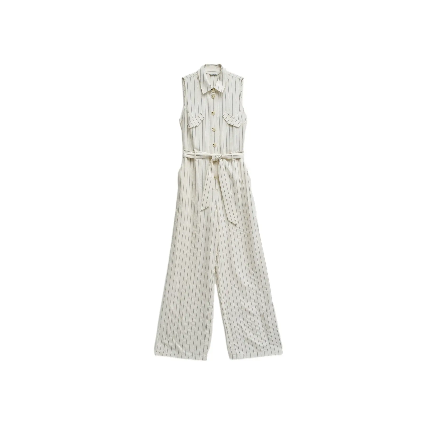 Tuta a righe in lino donna