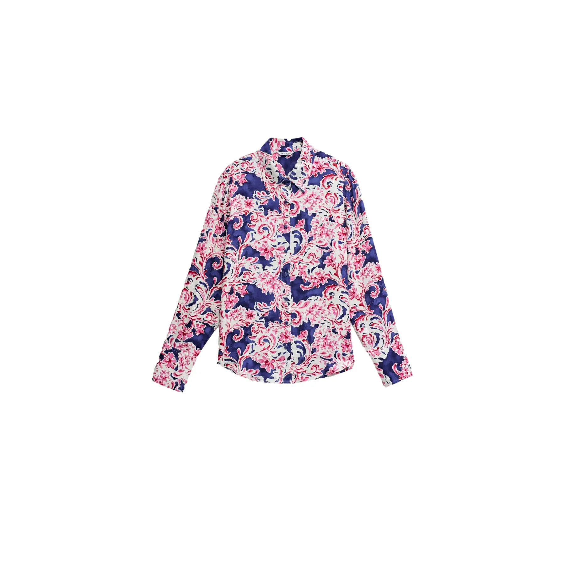 Blusa maniche lunghe motivo floreale donna