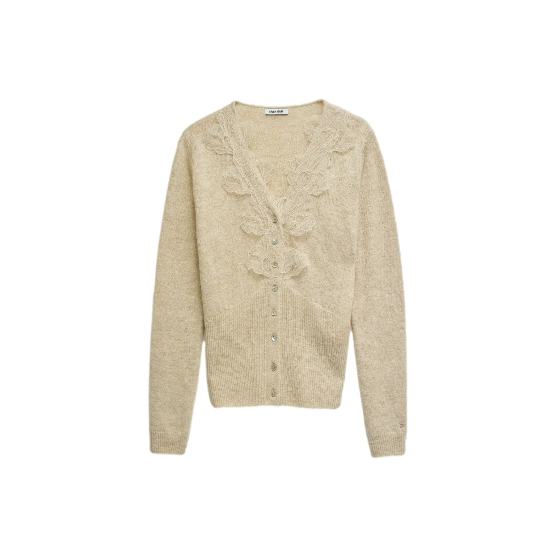 Cardigan con pizzo donna