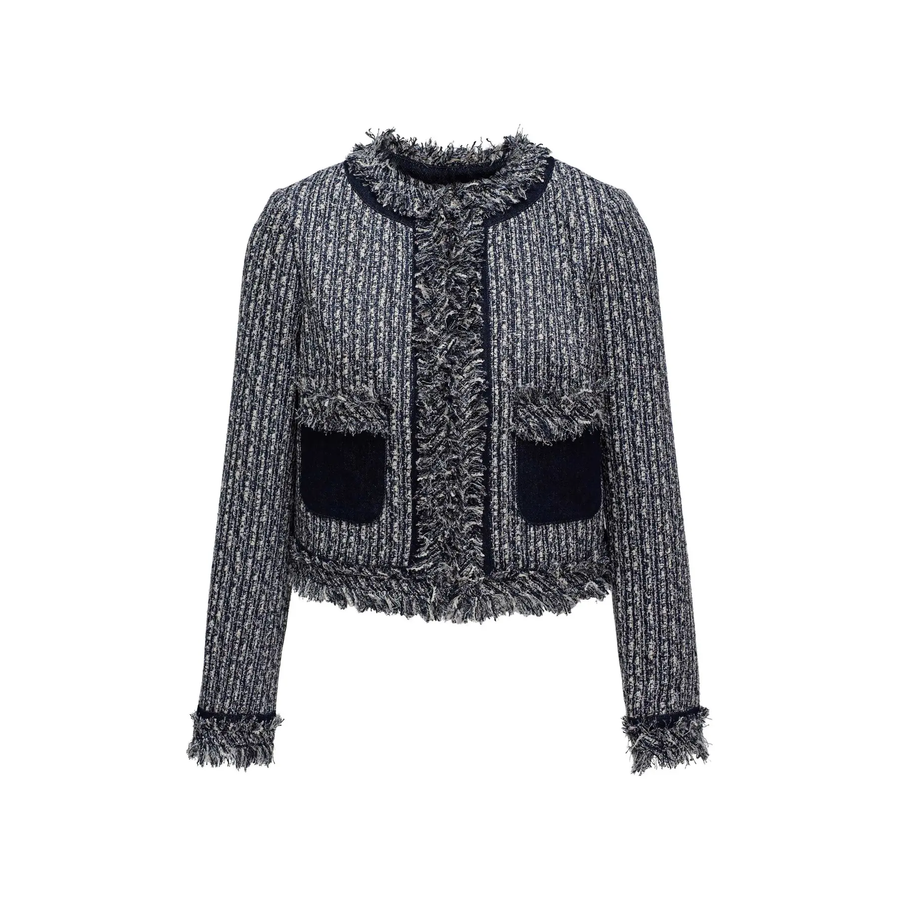 Giacca in tweed con frange donna