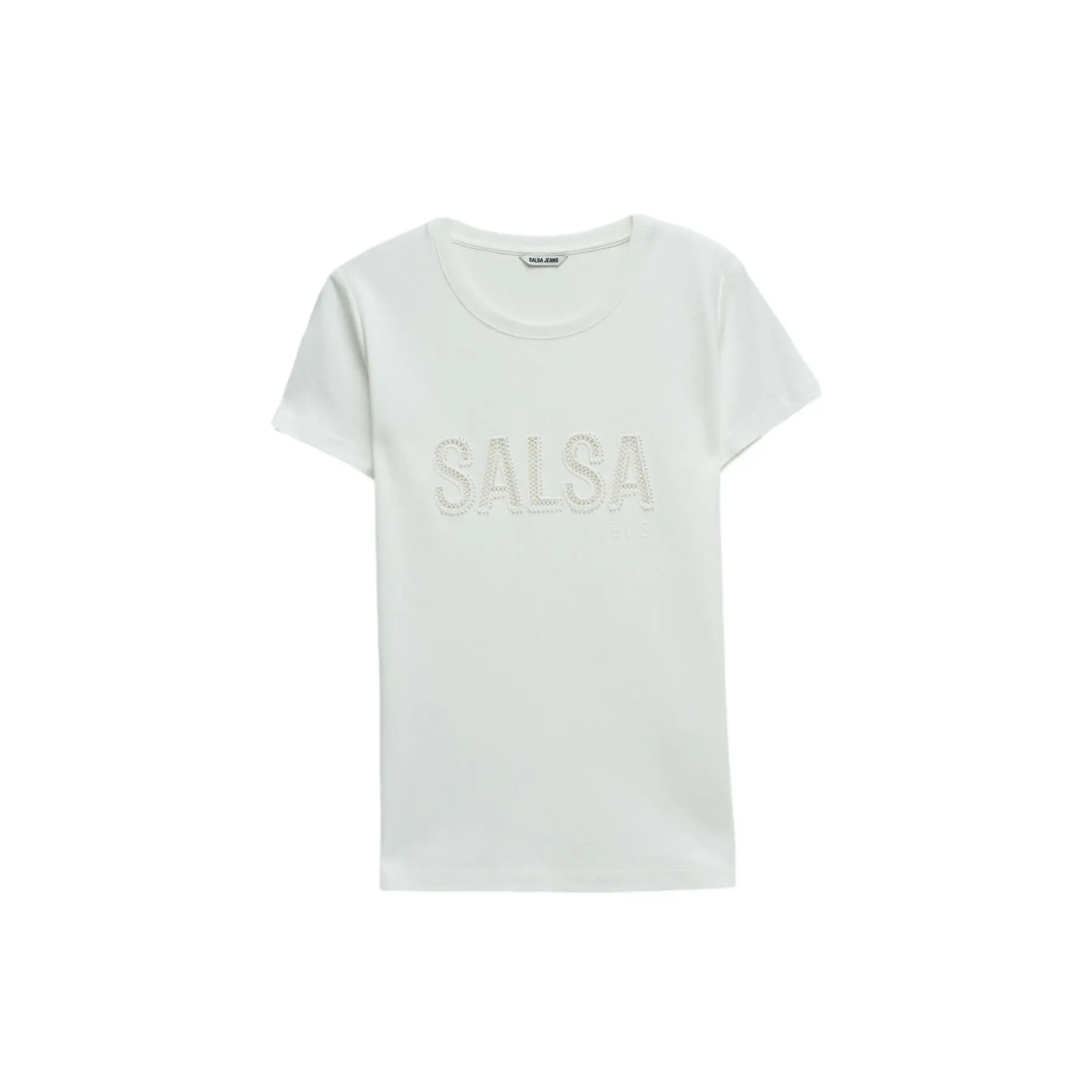 T-shirt in tessuto ricamato donna
