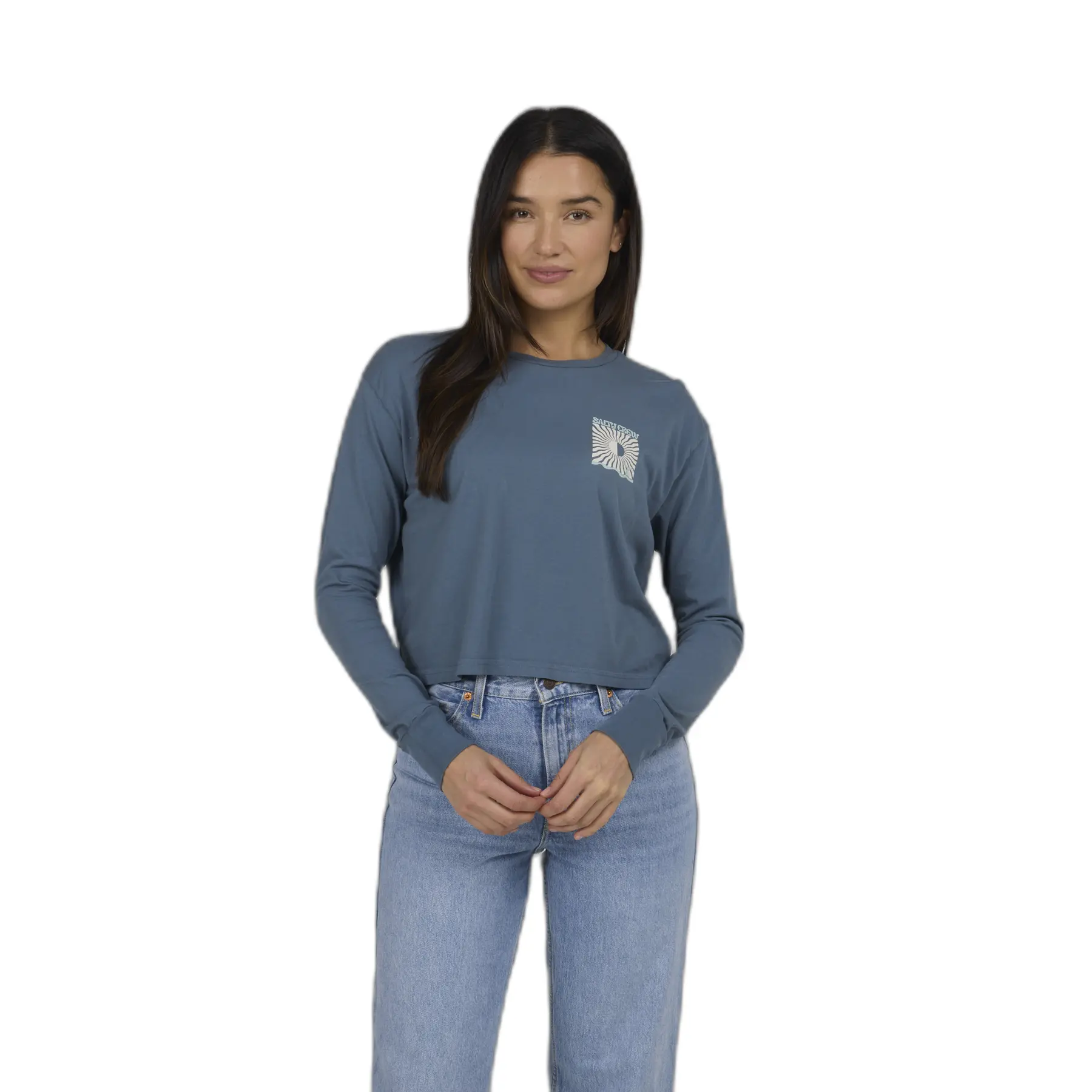 0804046504269 - Crop-T-Shirt Langarm Damen Optic Sea