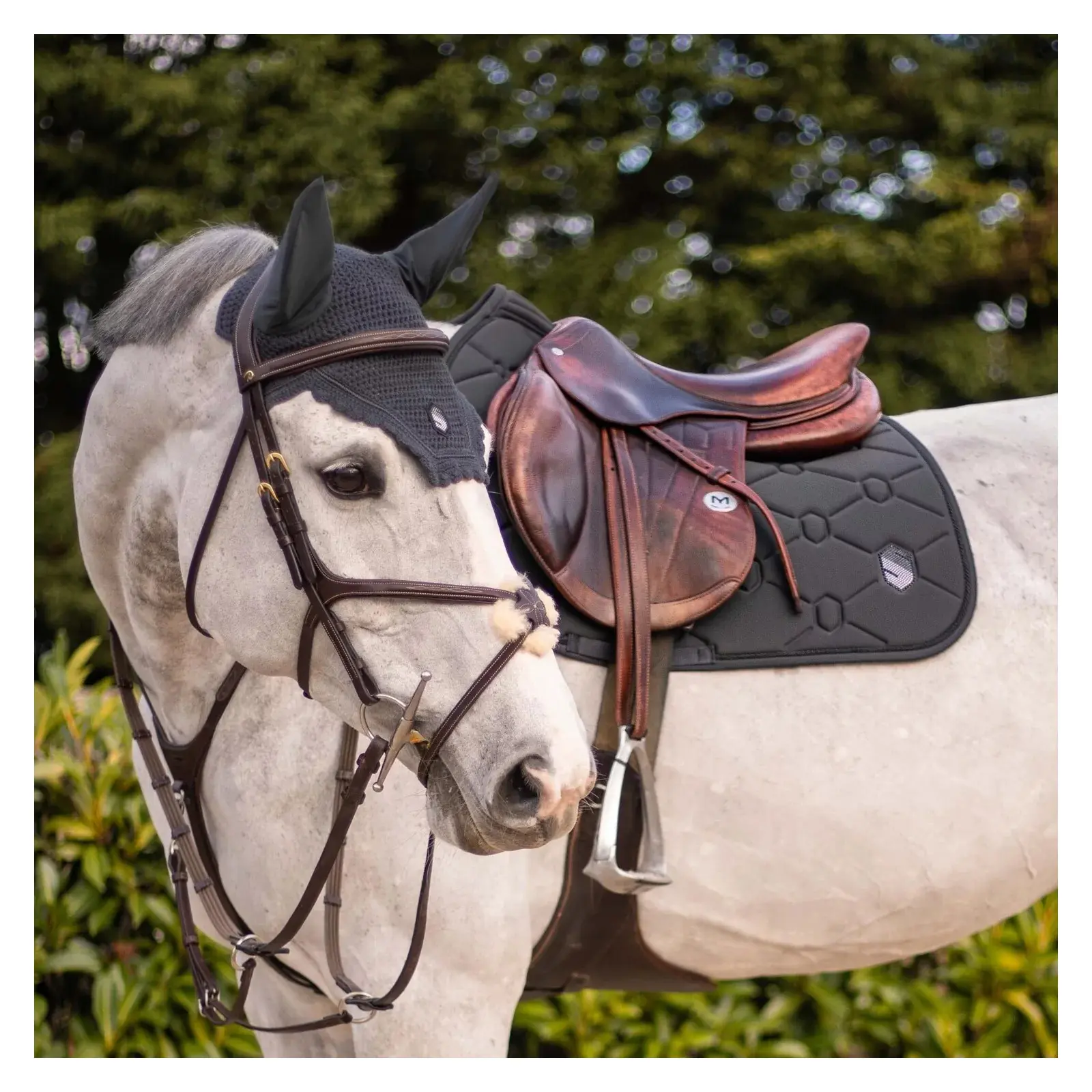 Fliegenhaube für Pferde Samshield Flyshield Fly Veil Swarovski