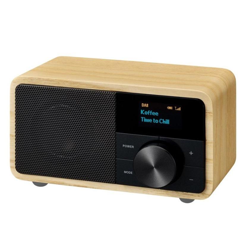 4711317995519 - DDR-7 Genuine Mini DAB kompaktes Radio mit UKW DAB+ Bluetooth Akku Farbe Natural Wood