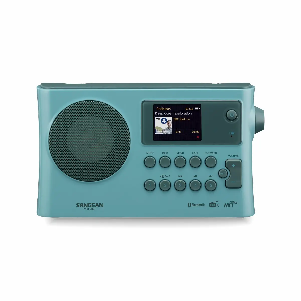 4711317996950 - WFR-28BT Internet Tischradio dab+ fm wlan Bluetooth® aux Akku-Ladefunktion Spotify Hell - Sangean