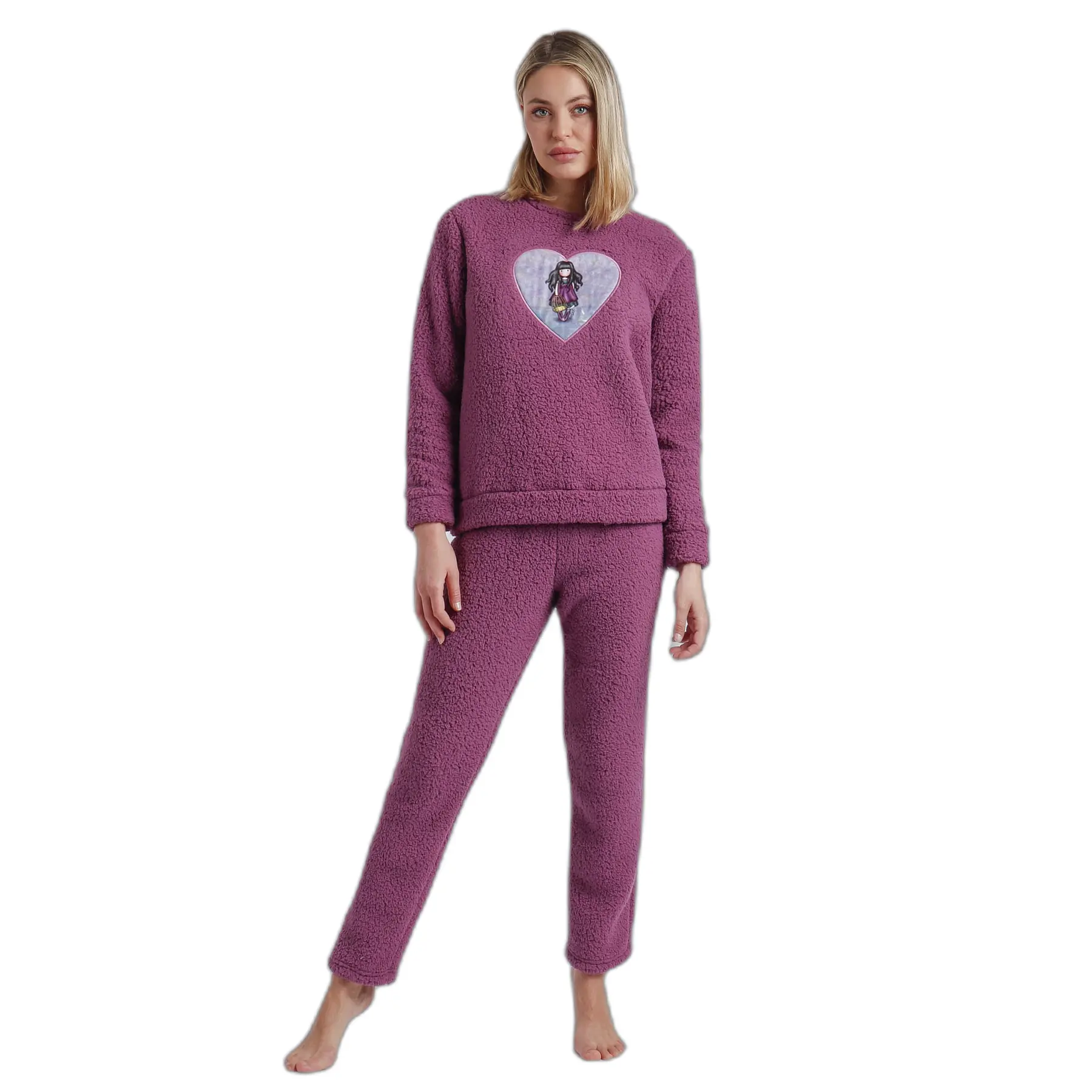 8433623706905 - Damen Pyjama mit langen Ärmeln aus Schafsleder Flying The Nest