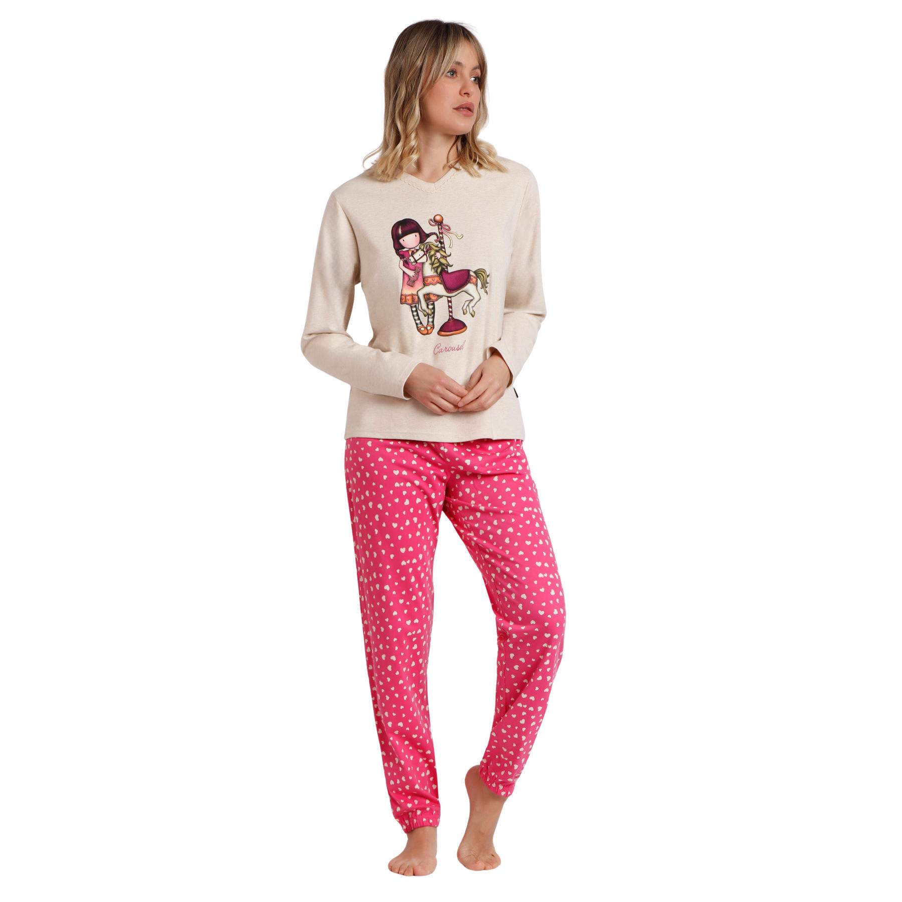 8433623793400 - Damen Langarm-Pyjama Carousel