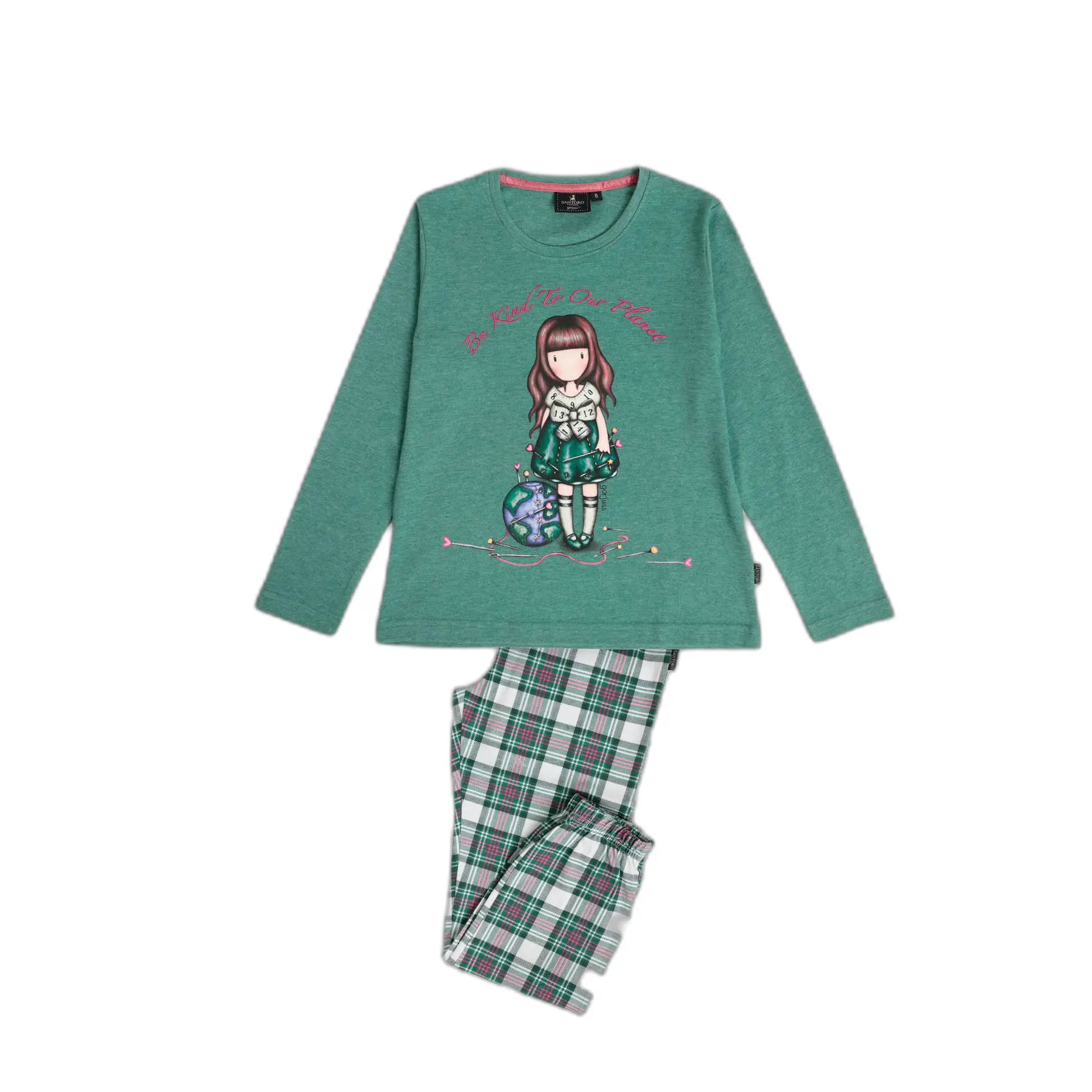 8433623793592 - Langarm-Pyjama Mädchen Be Kind To The Planet