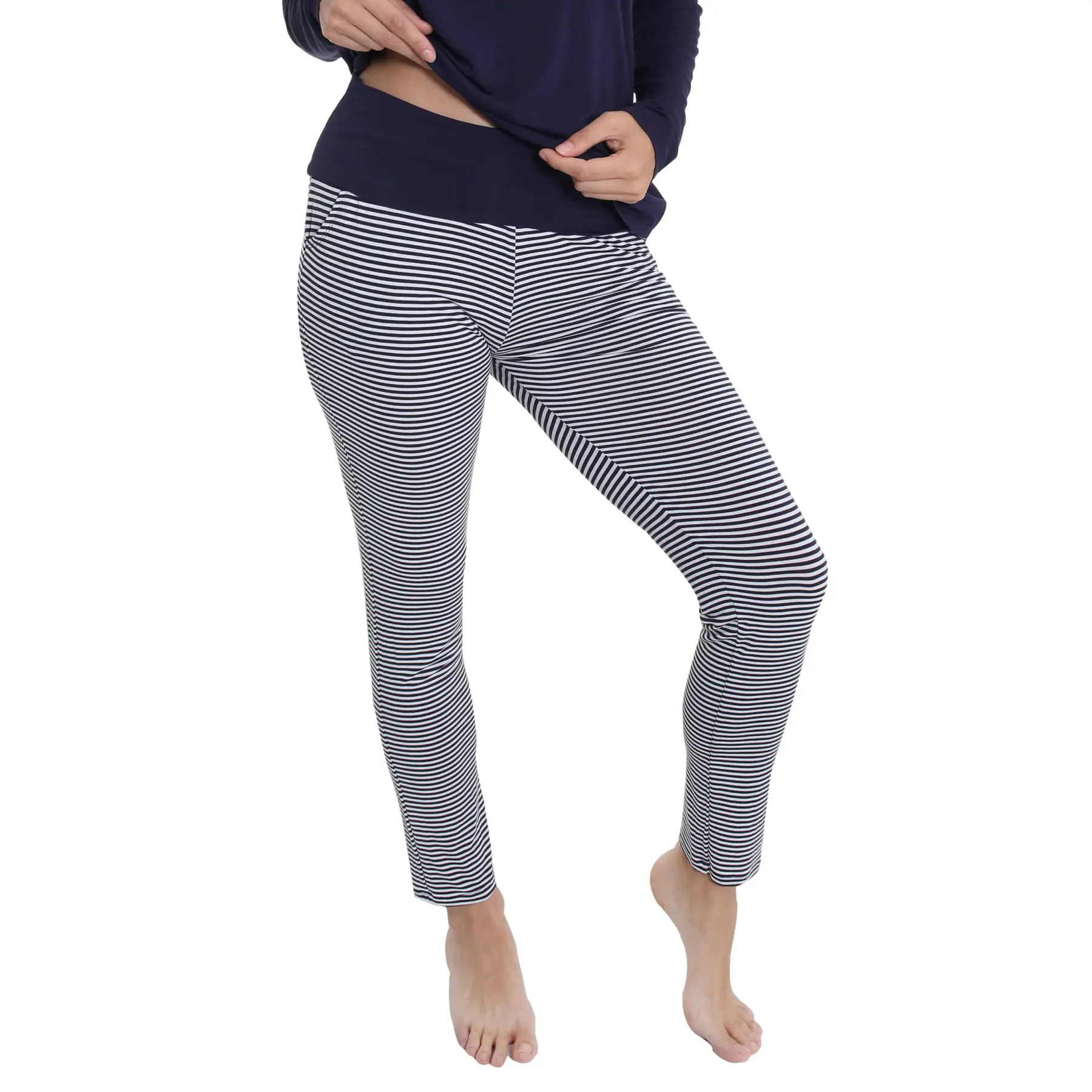 Pantaloni da pigiama a righe donna  Casual Comfort