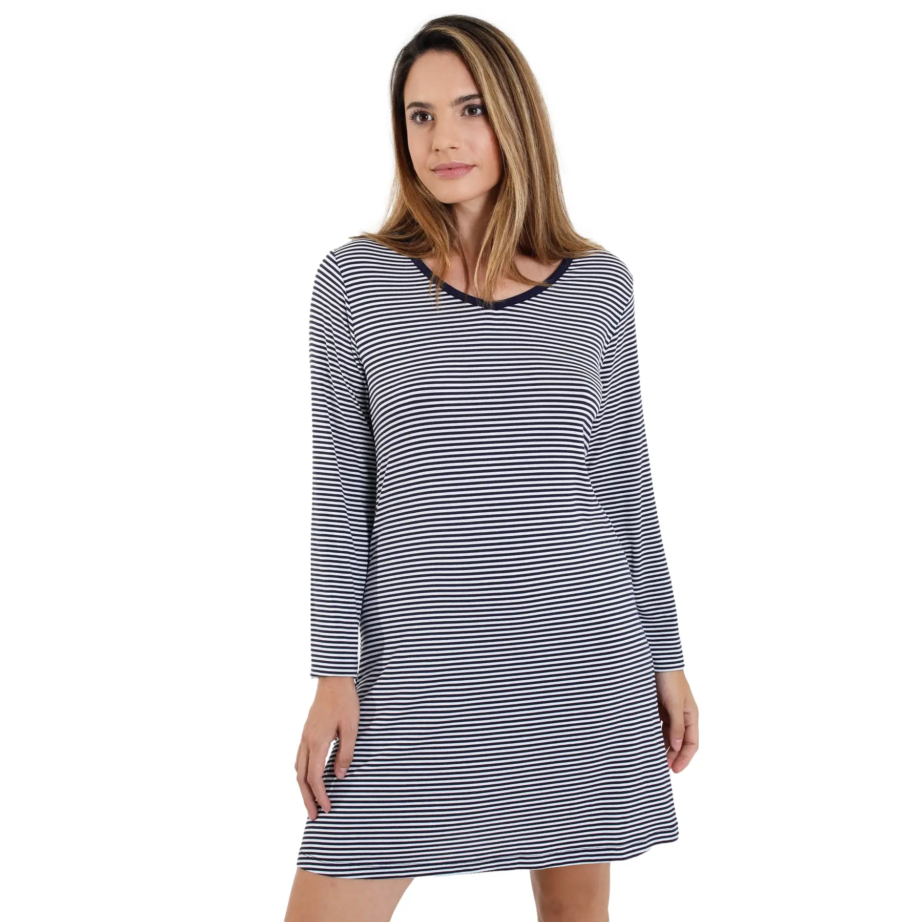 Camicia da notte a righe donna  Casual Comfort