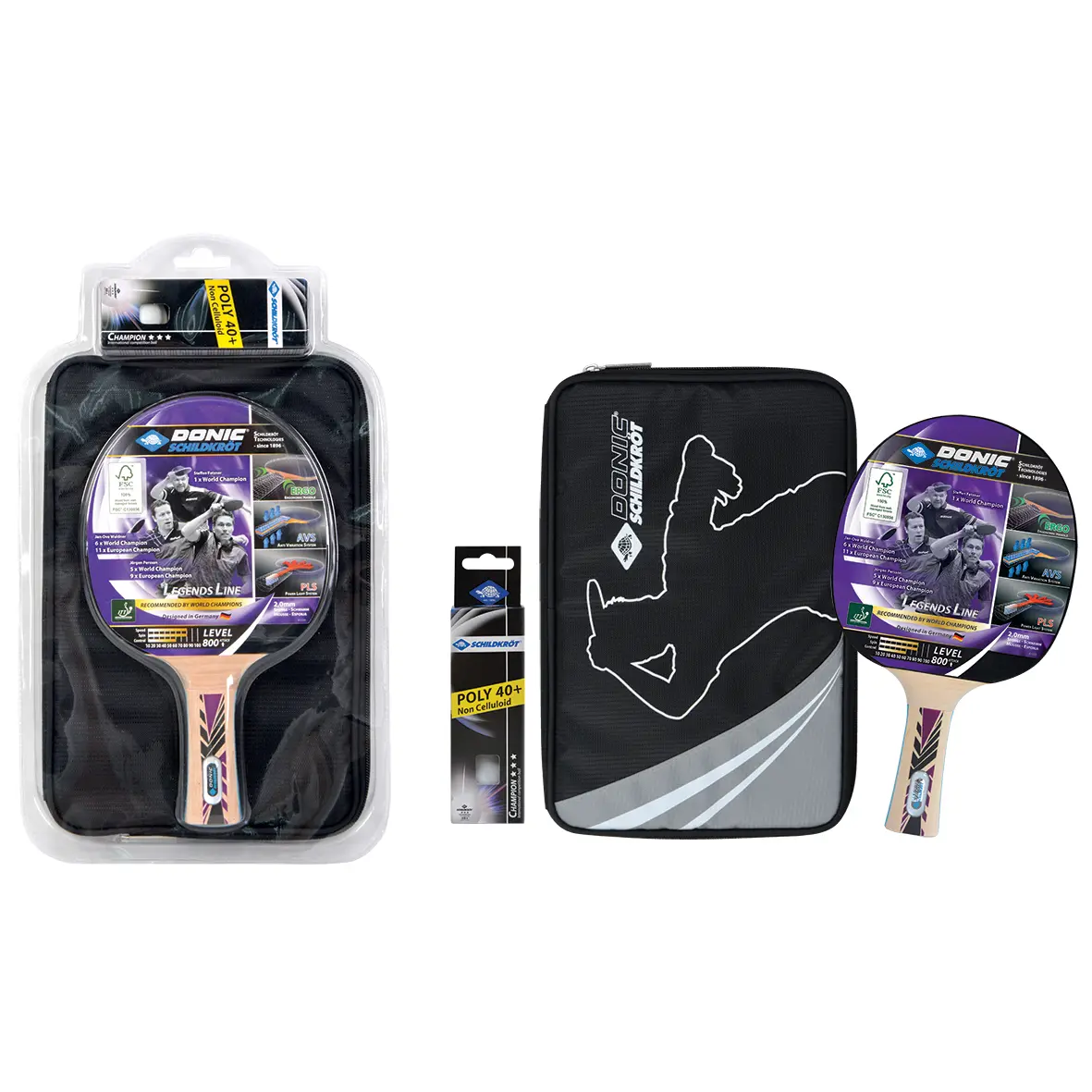 Set de tennis de table Schildkröt Legends 800 Fsc "Premium-Geschenkset"