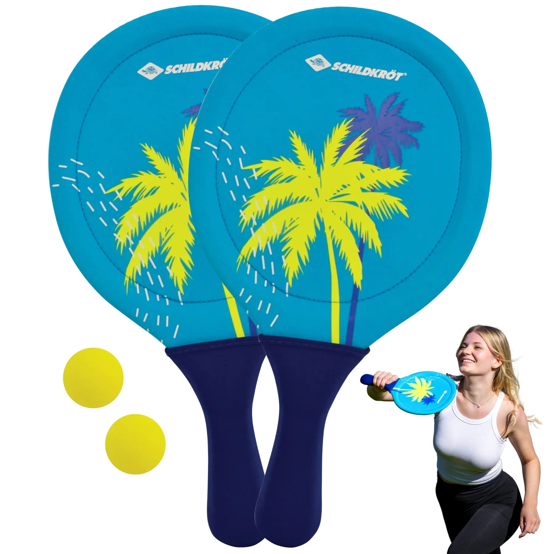 4000885701586 - Schildkröt Funsports - schildkr t n opr ne beachball set 2 schläger 2 bälle in netztasche gute sprung und Bounce beach und jar spiel