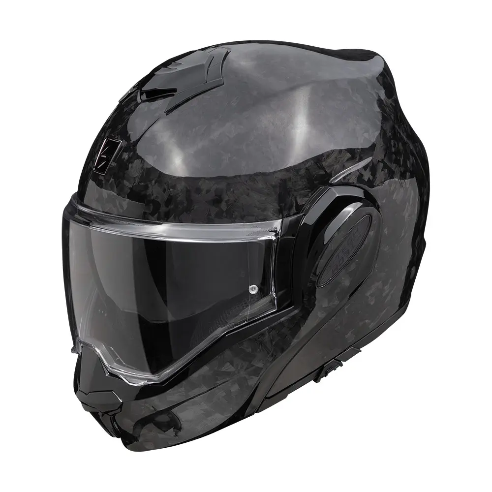 Modularer Motorradhelm Scorpion Exo-tech Evo Onyx Carbon Solid