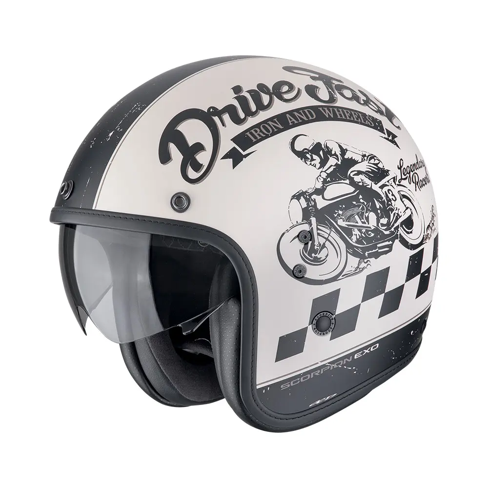 Casque jet Scorpion Belfast Evo Drive Fast matt cream/black- L