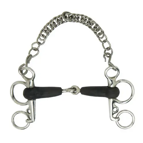 Mors pelham pour cheval articulé en caoutchouc Sefton