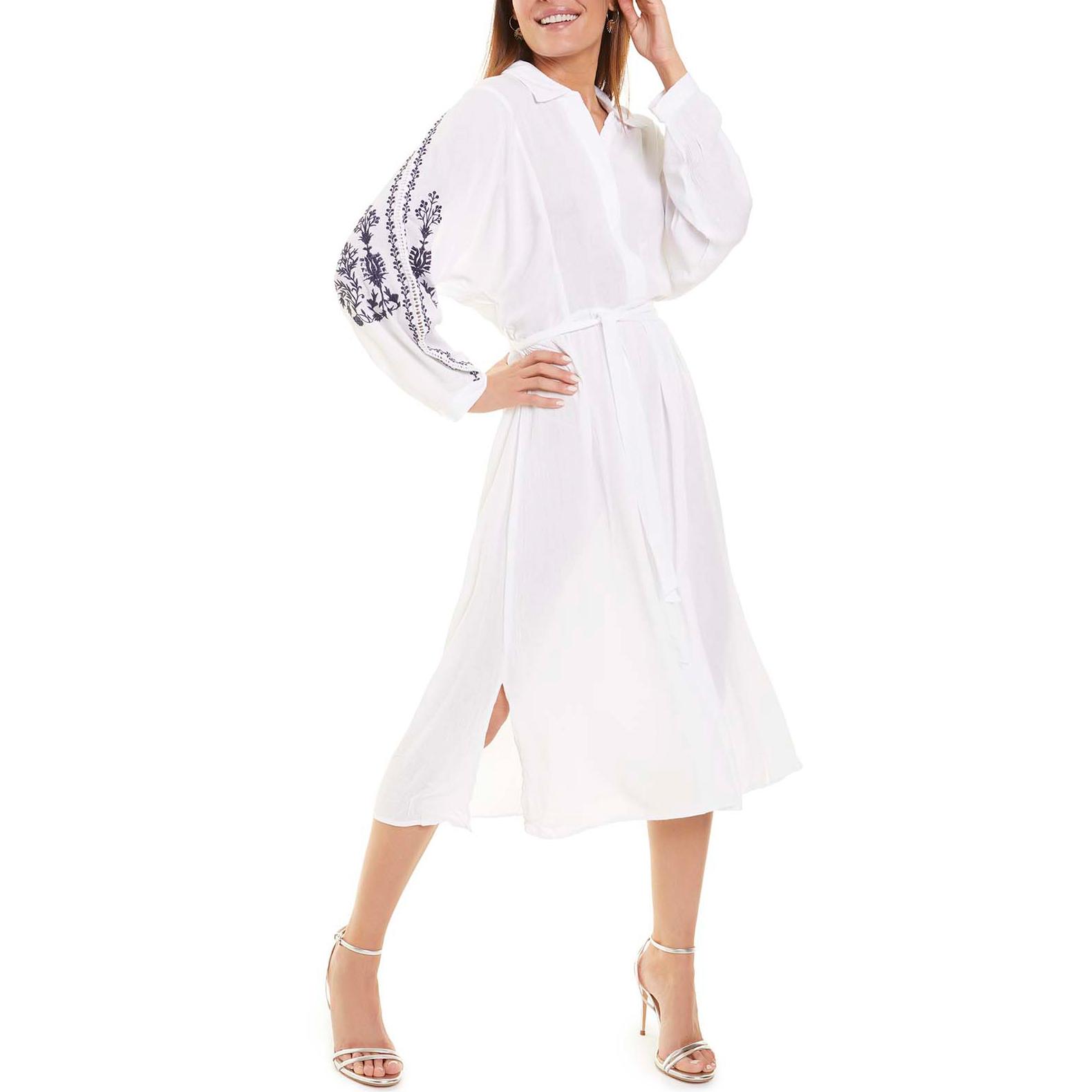 8445073137444 - Mittellanges Sommerhemdkleid für Damen mit langen Ärmeln Selmark