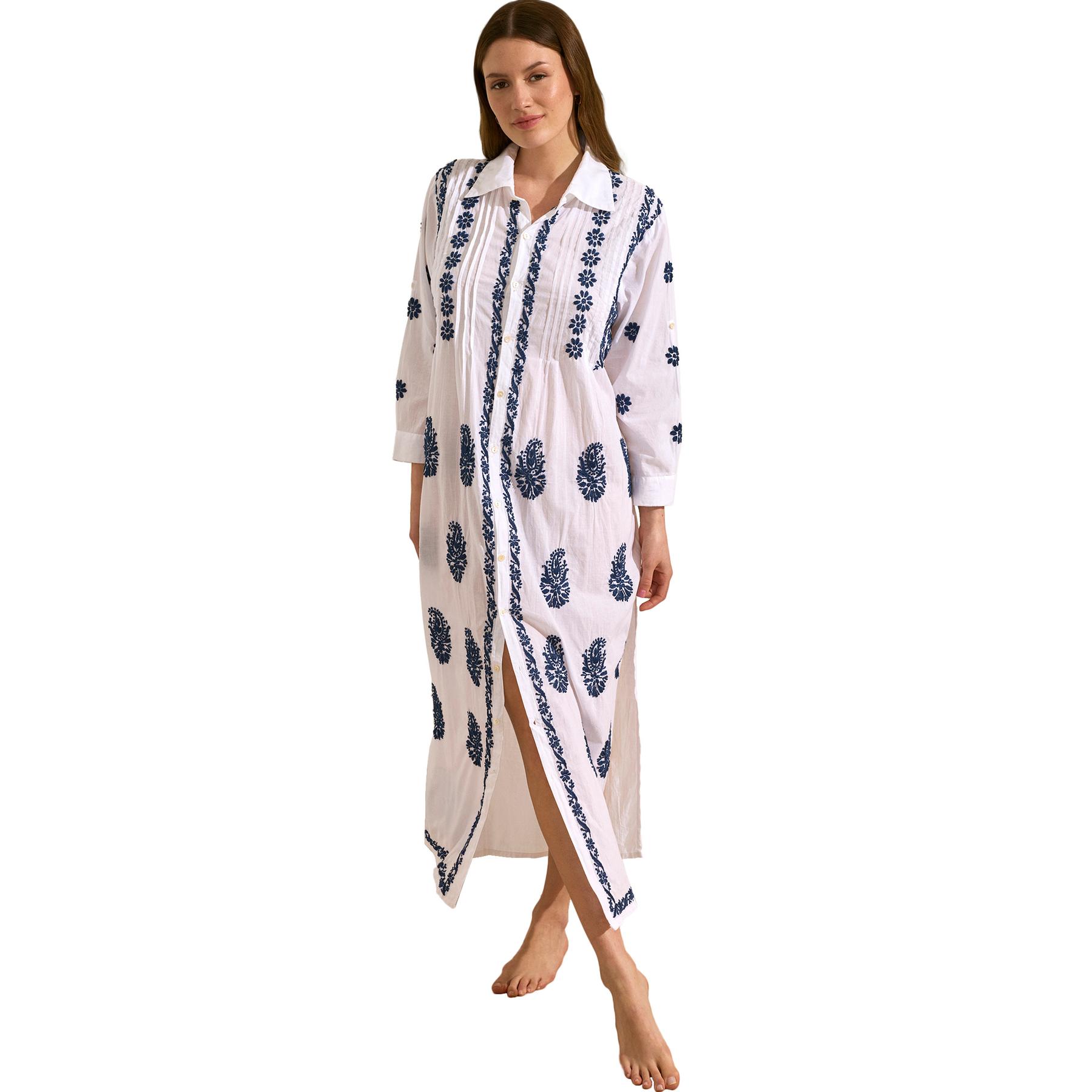 8445073869062 - Lange Blusen Kleid mit drei Viertel Ärmeln für Damen Complementos