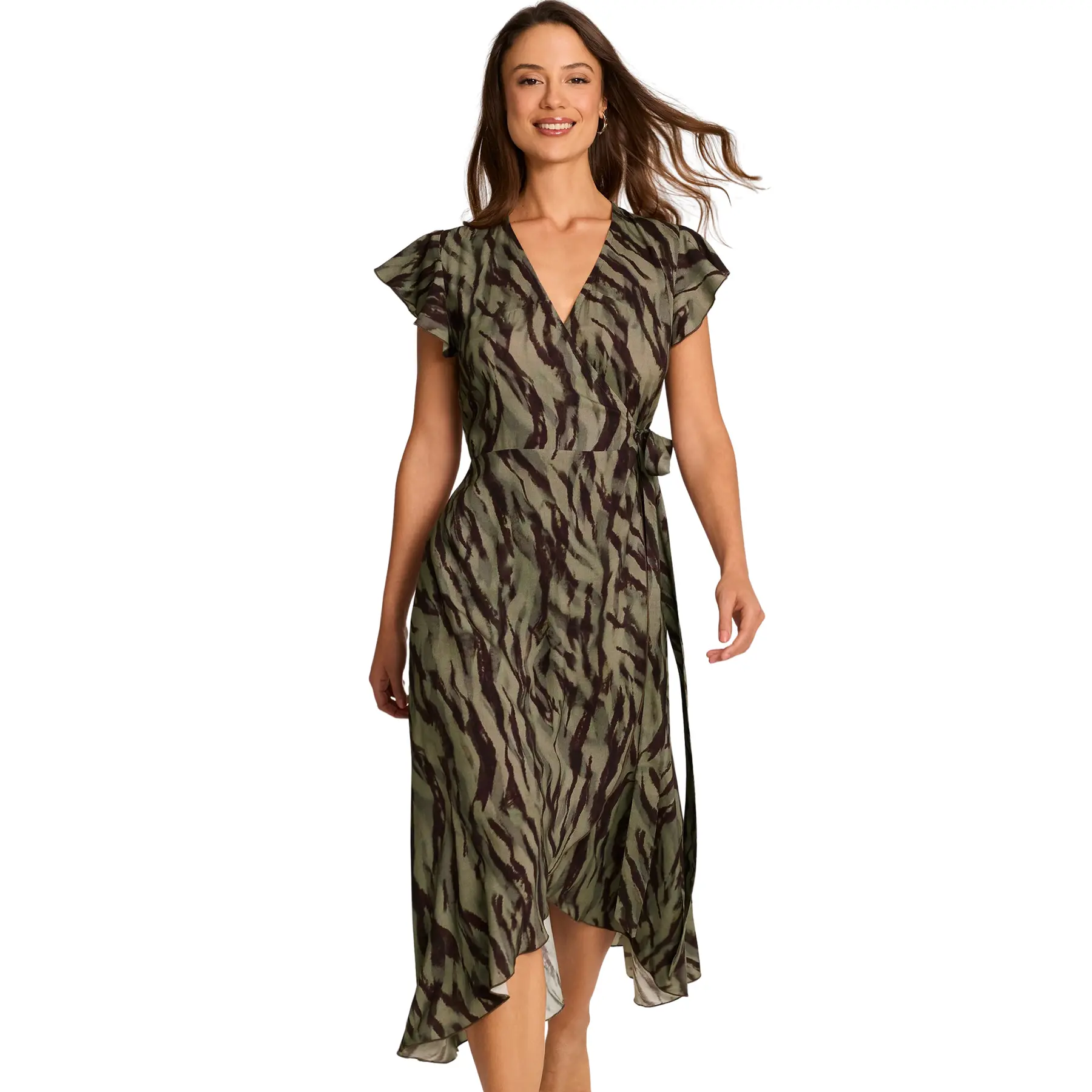 Image of Lange Wickelkleid Damen Selmark Savage