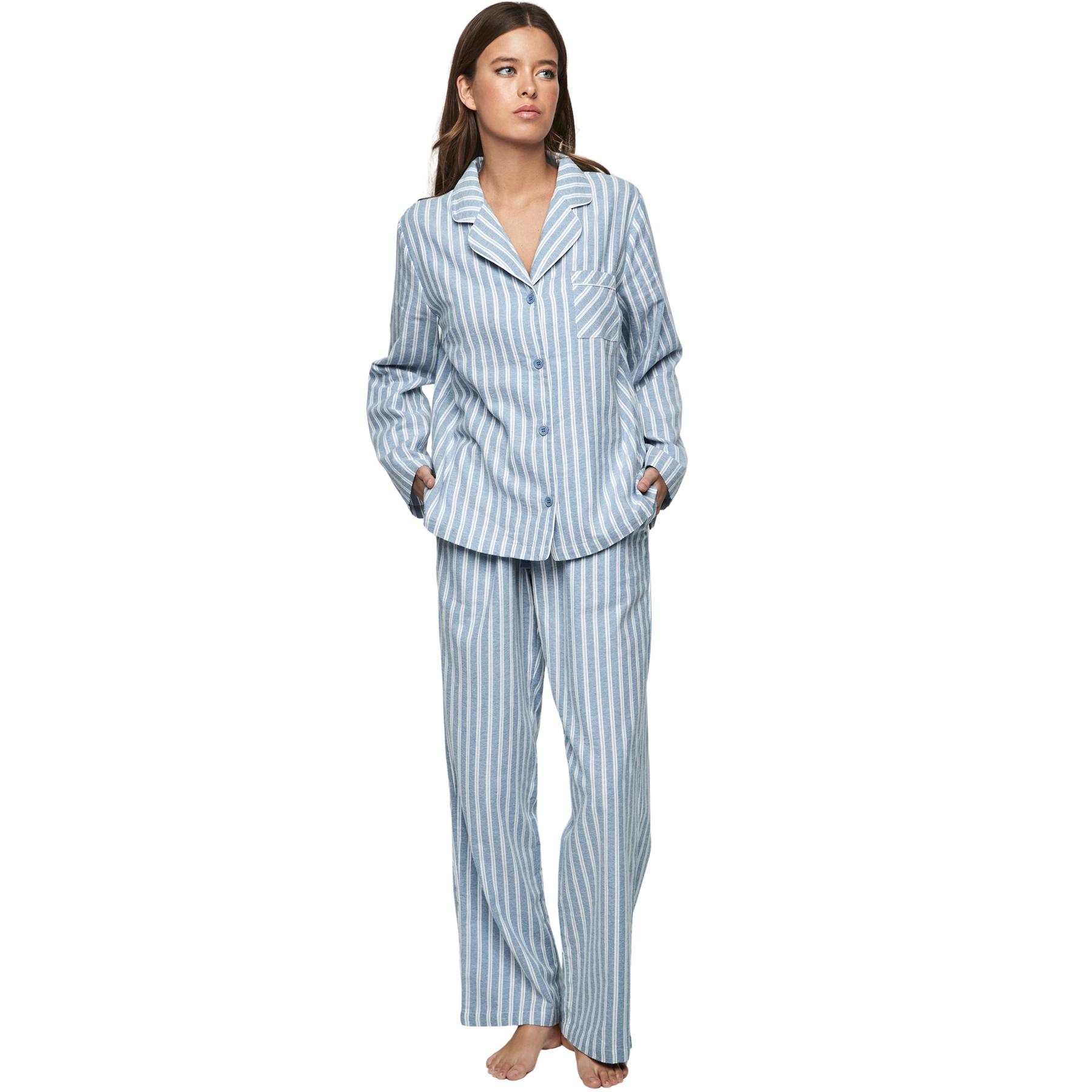 Pigiama pantalone e camicia a maniche lunghe donna  P105 Oxford